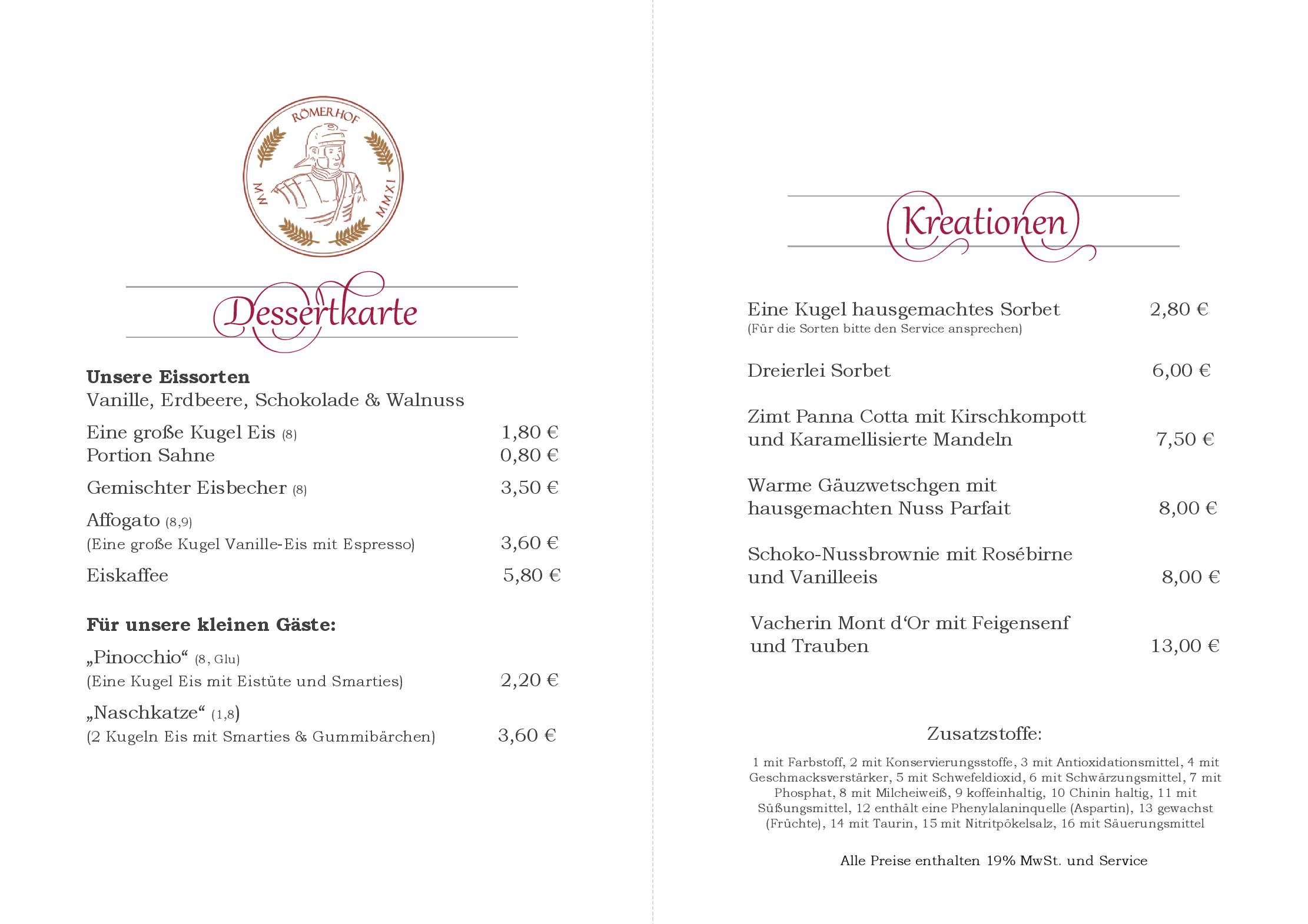 Speisekarte Hotel-Restaurant Römerhof in Herrenberg, Seite 6