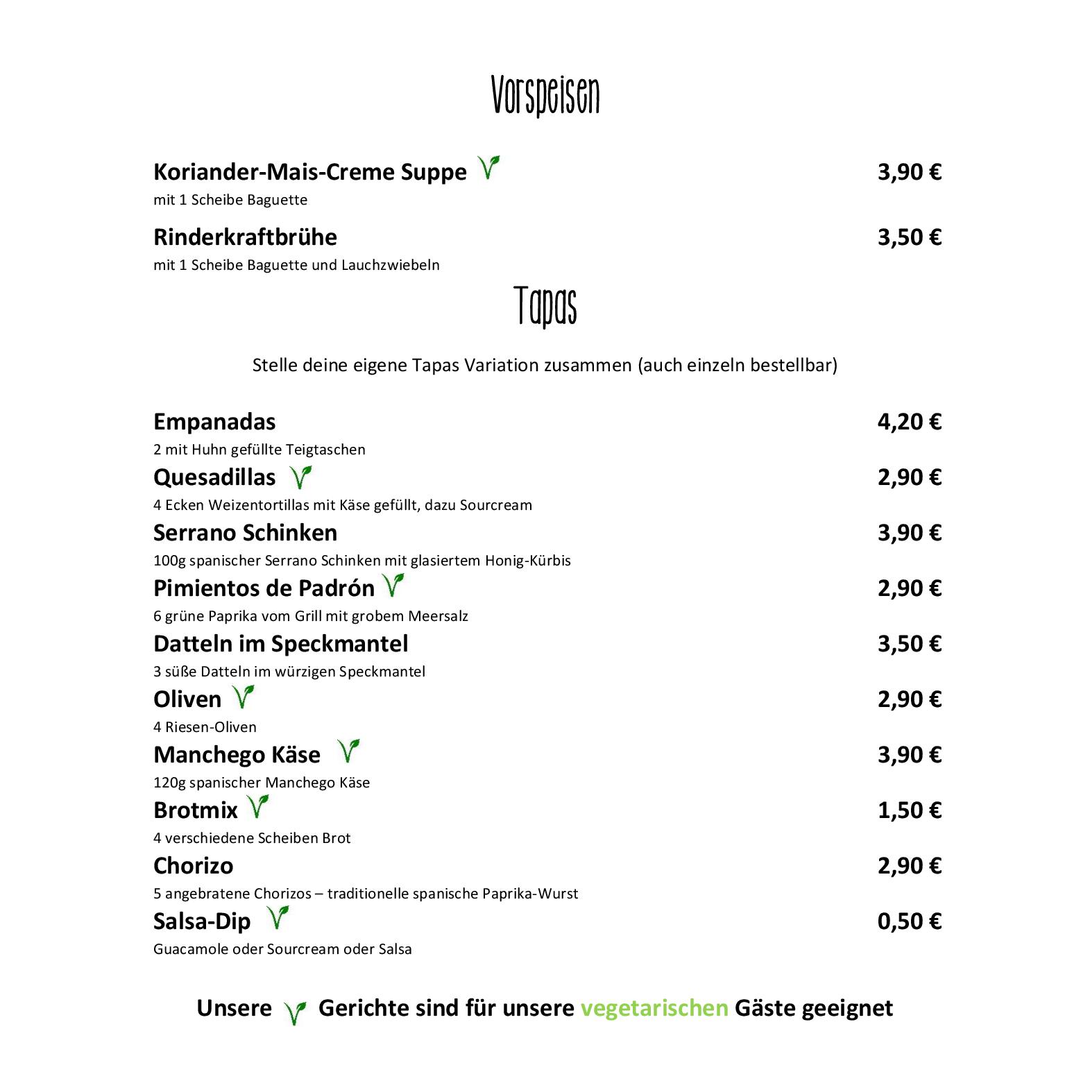 Speisekarte Cantina y Bar in Olching, Seite 2