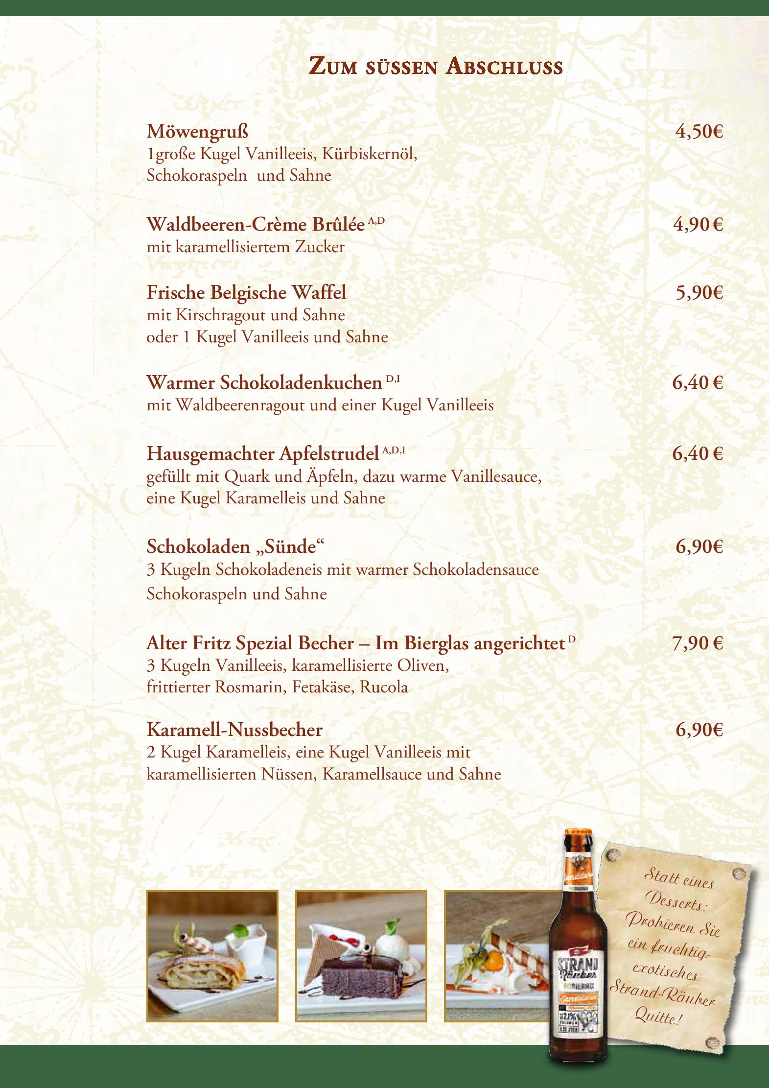 Speisekarte Braugasthaus Zum alten Fritz in Rostock, Seite 15