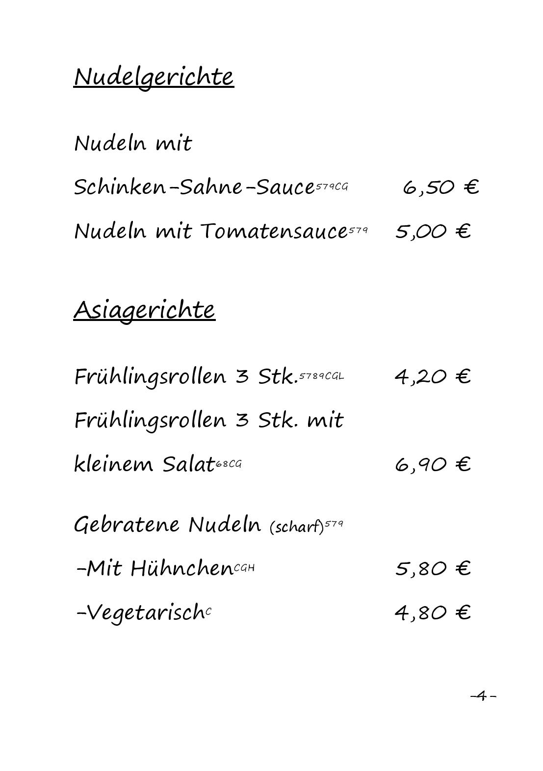 Speisekarte Hallenbad Bistro in Dillenburg, Seite 4
