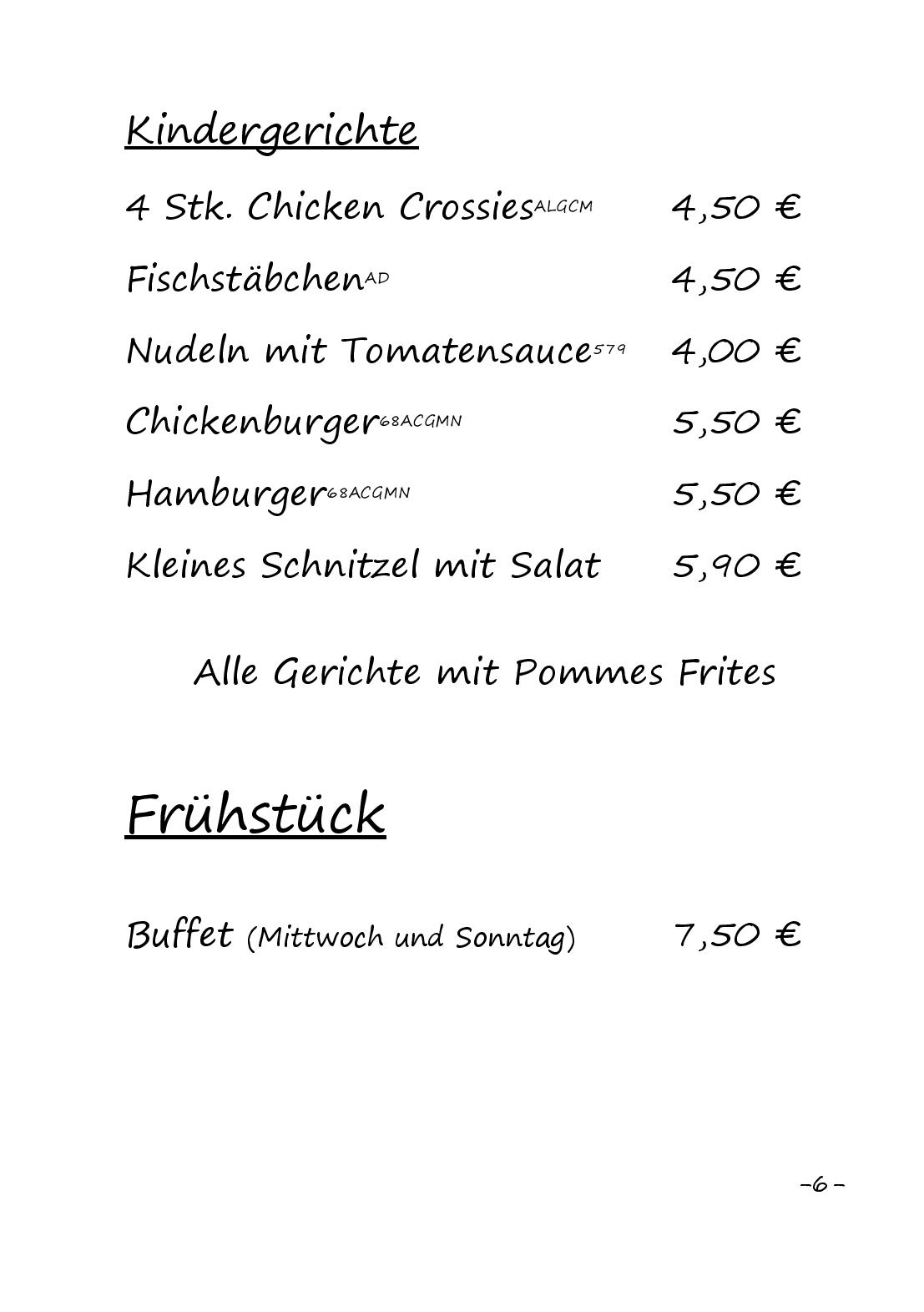 Speisekarte Hallenbad Bistro in Dillenburg, Seite 6