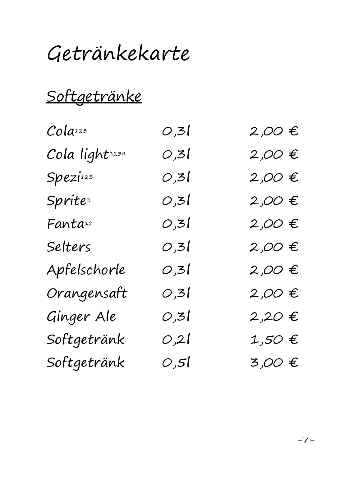 Speisekarte Hallenbad Bistro in Dillenburg, Seite 7