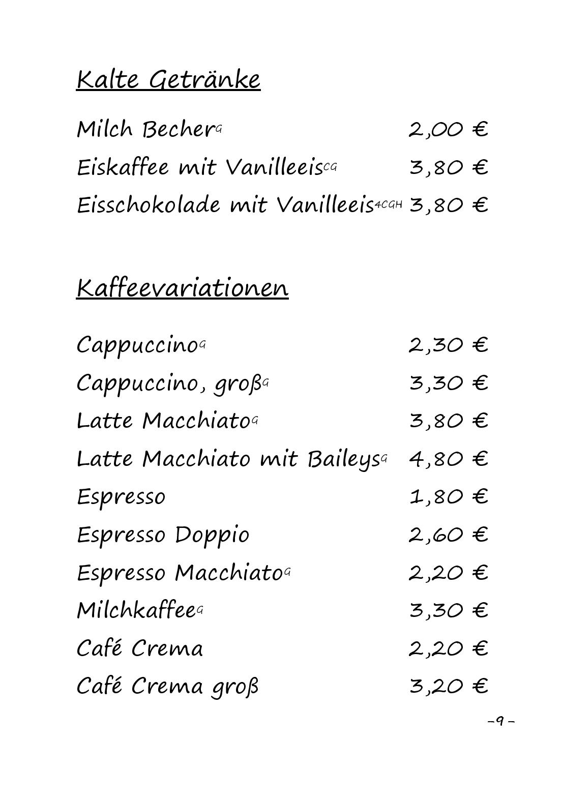 Speisekarte Hallenbad Bistro in Dillenburg, Seite 9