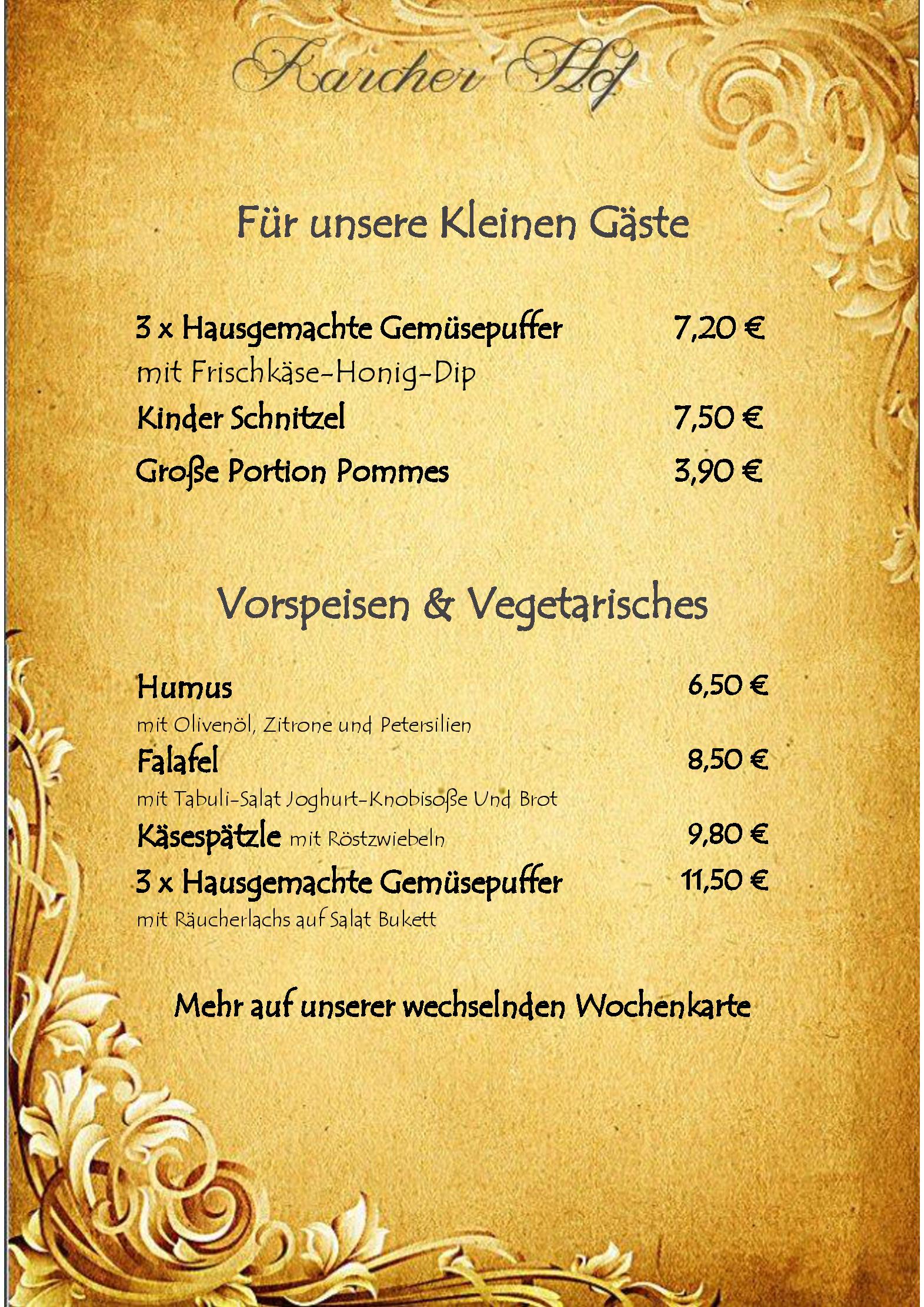 Speisekarte Karcher Hof in Mainz, Seite 4