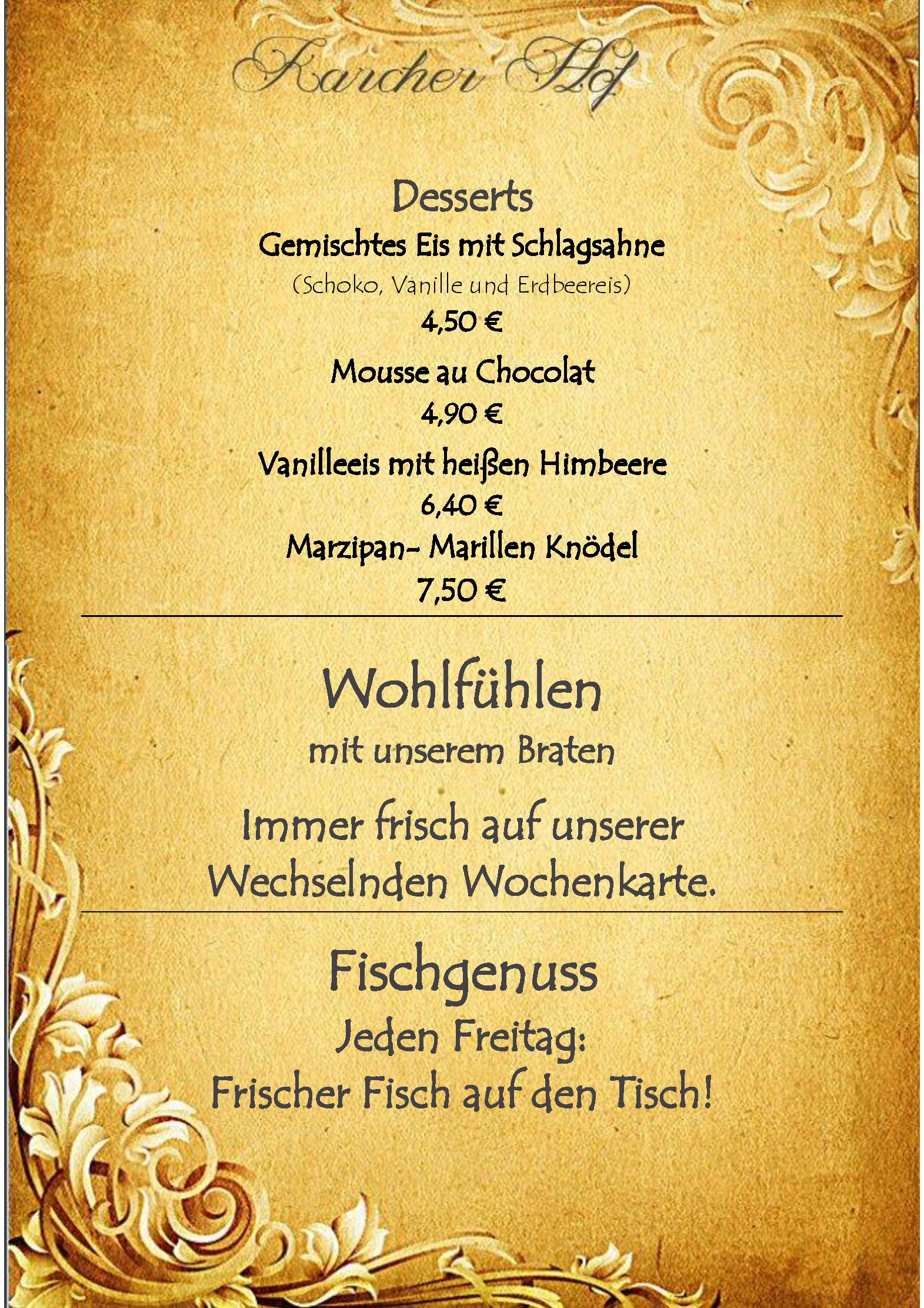 Speisekarte Karcher Hof in Mainz, Seite 8