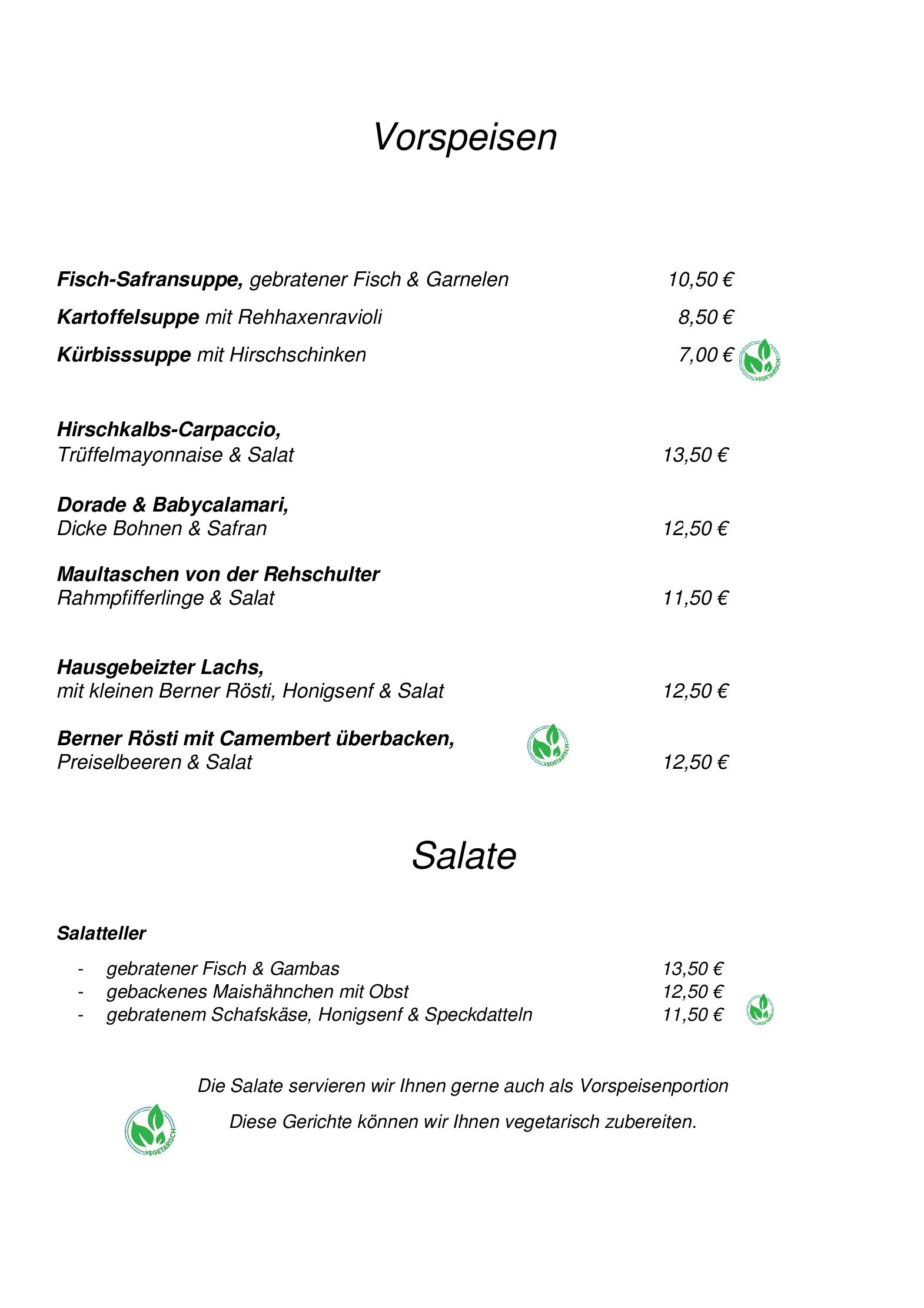Speisekarte Hotel Restaurant An de Krüpe in Hattingen, Seite 5