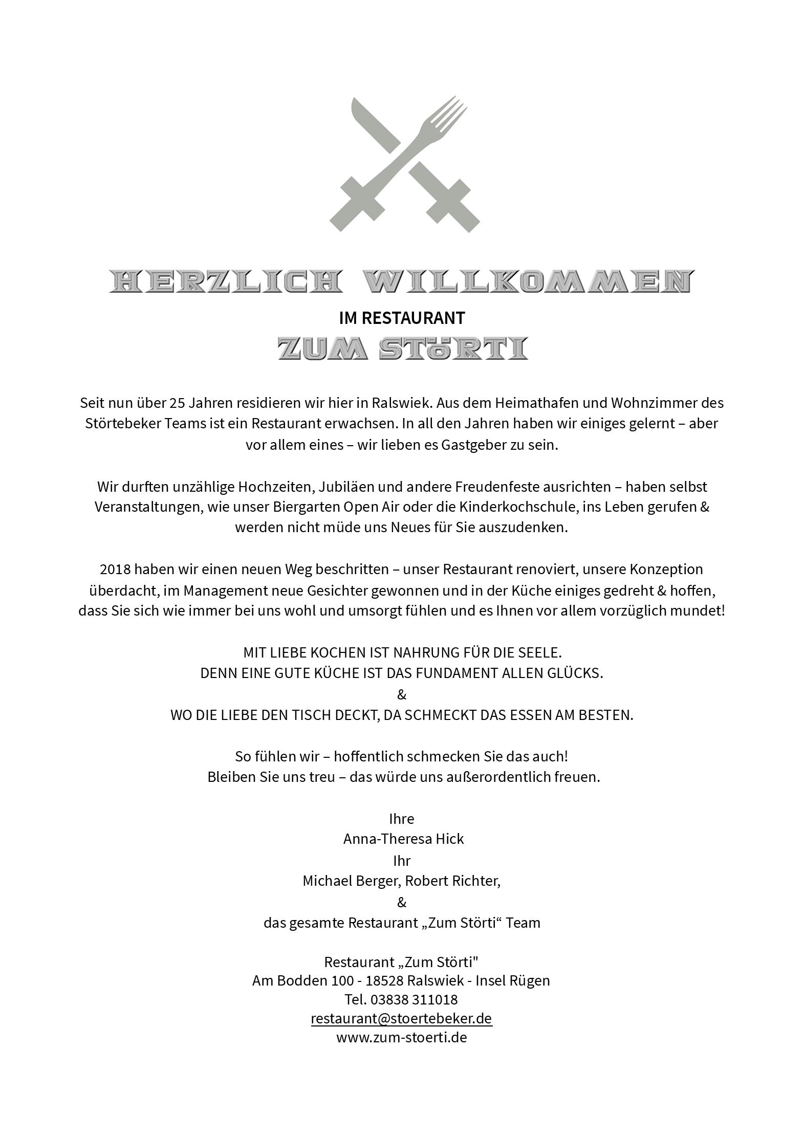 Speisekarte Zum Störti in Ralswiek, Seite 2
