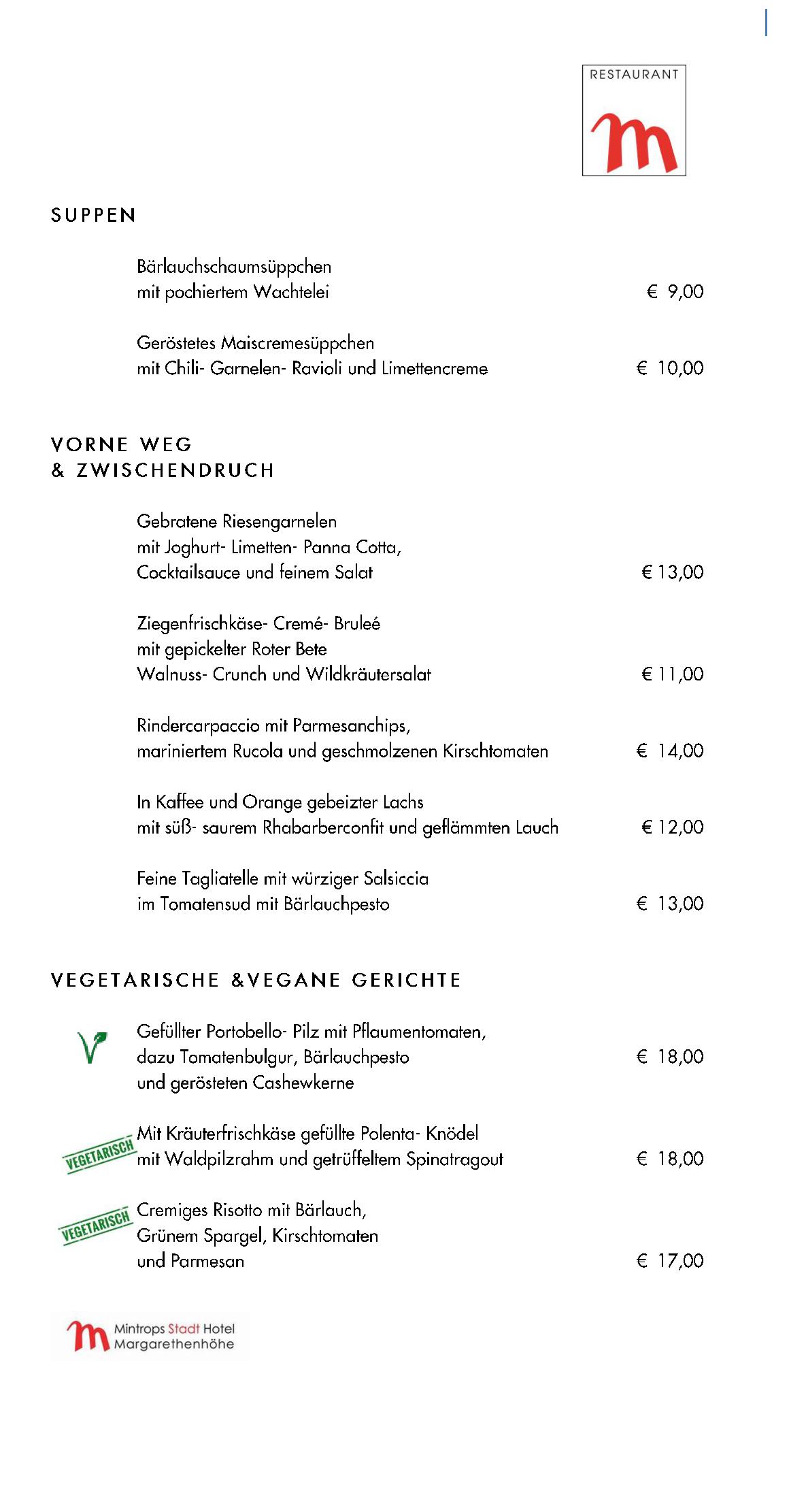 Speisekarte Mintrops Stadt Hotel - Restaurant M in Essen, Seite 28