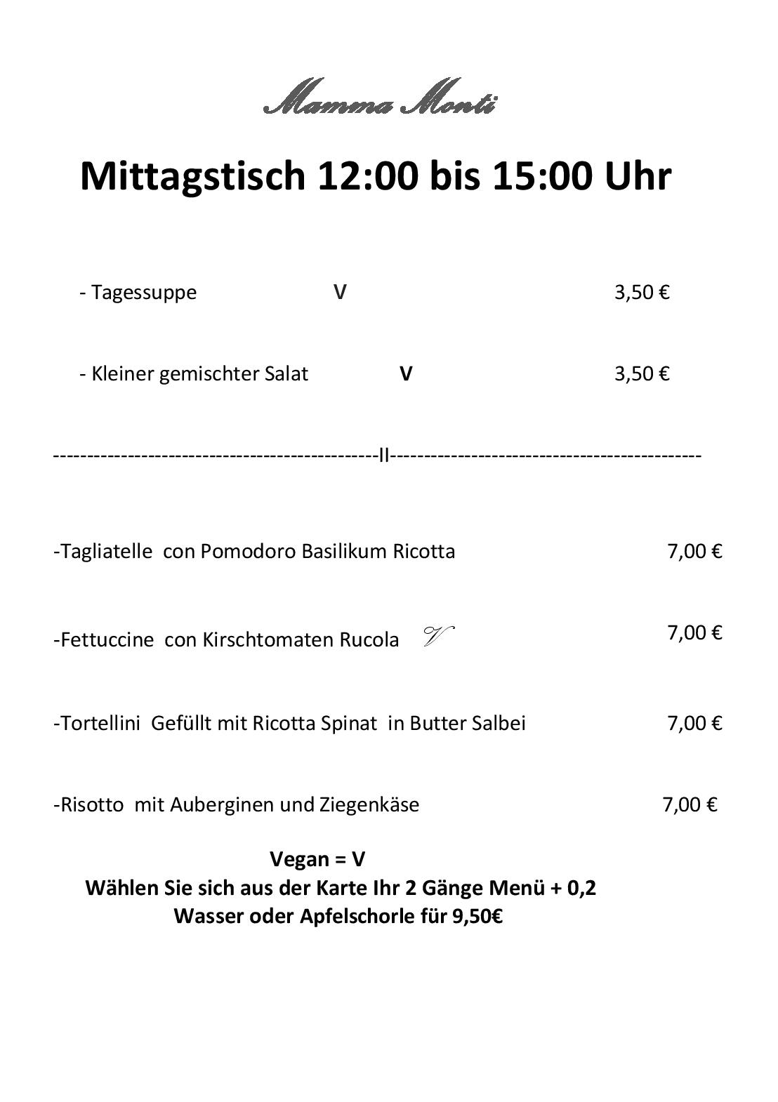 Speisekarte Restaurante Mamma Monti Bar in Berlin, Seite 5