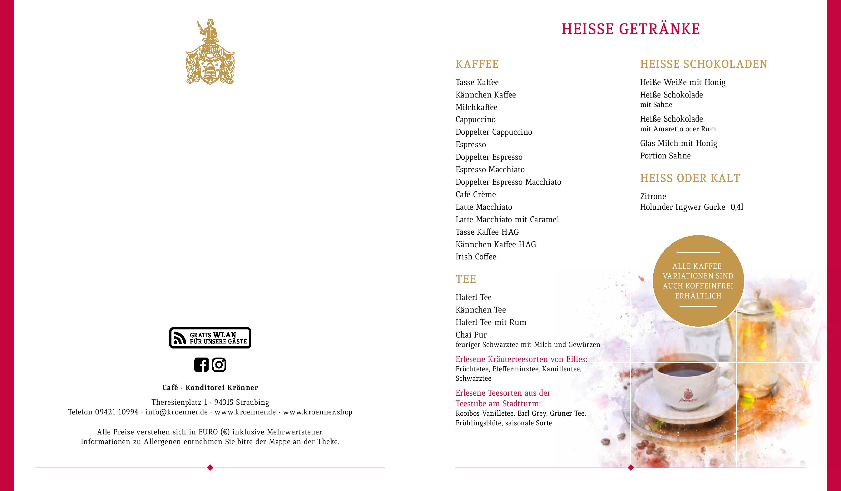 Speisekarte Café - Konditorei - Krönner in Straubing, Seite 3