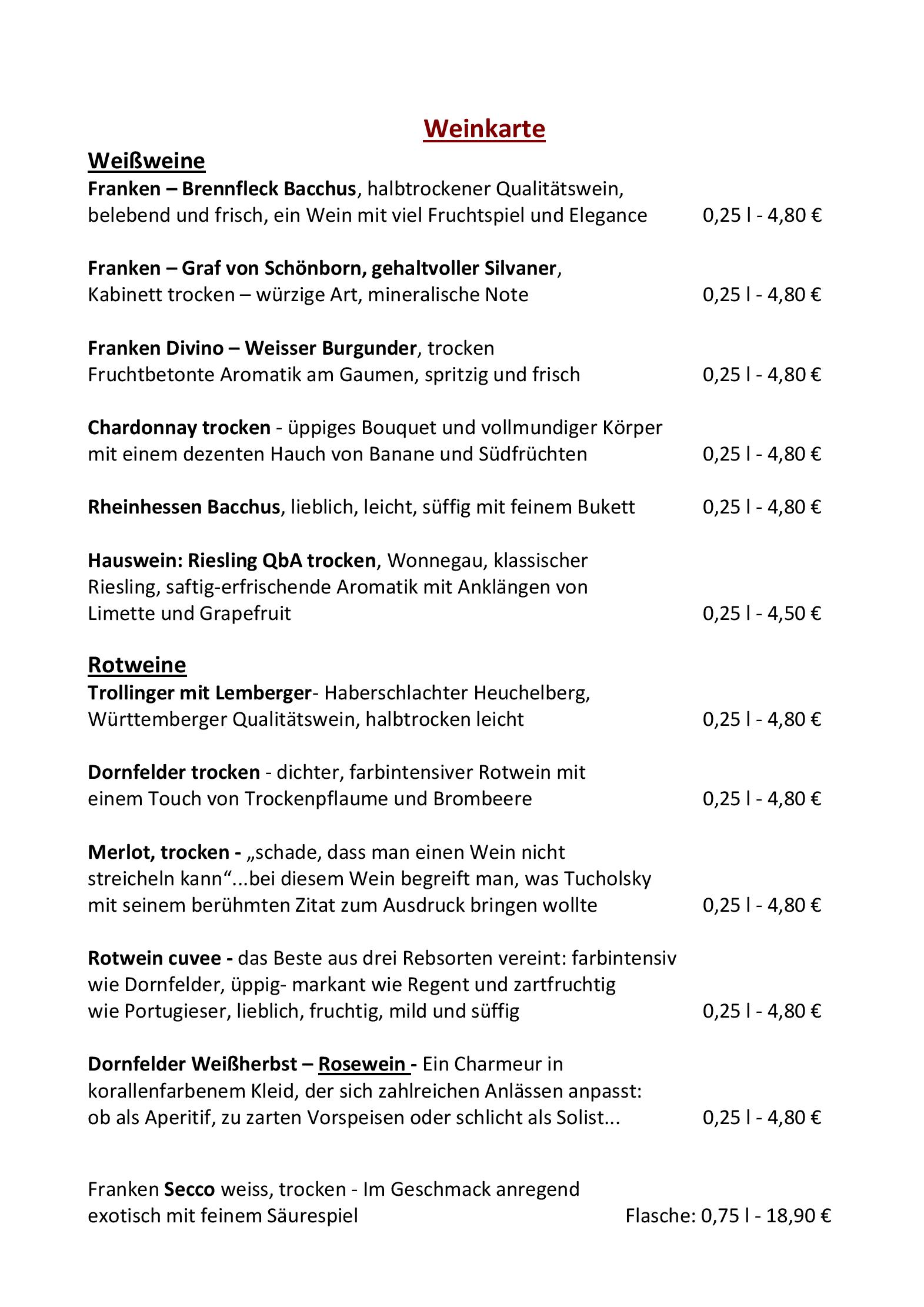 Speisekarte Landgasthof Euringer in Beilngries, Seite 11