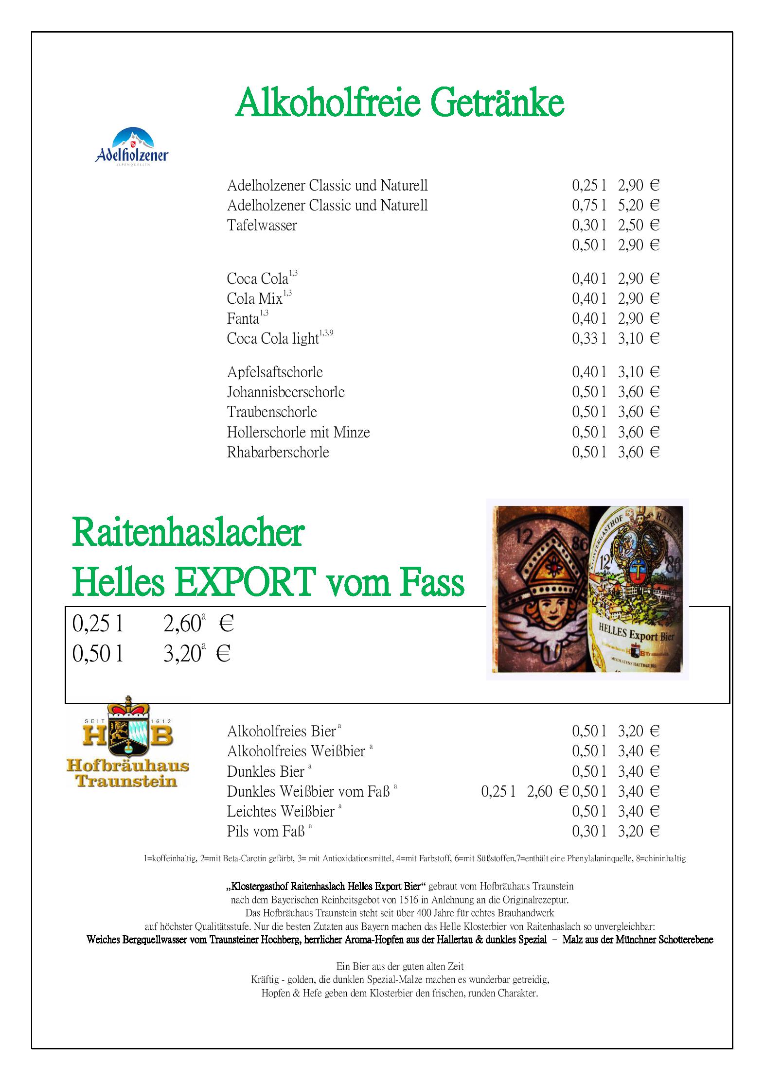 Speisekarte Restaurant im Hotel Post in Burghausen, Seite 3