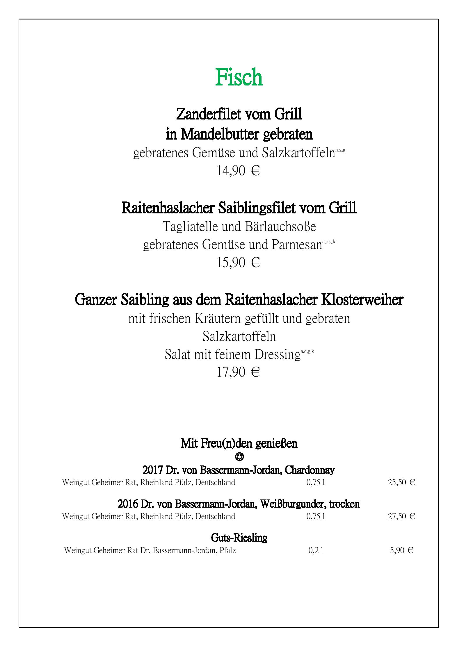Speisekarte Restaurant im Hotel Post in Burghausen, Seite 6