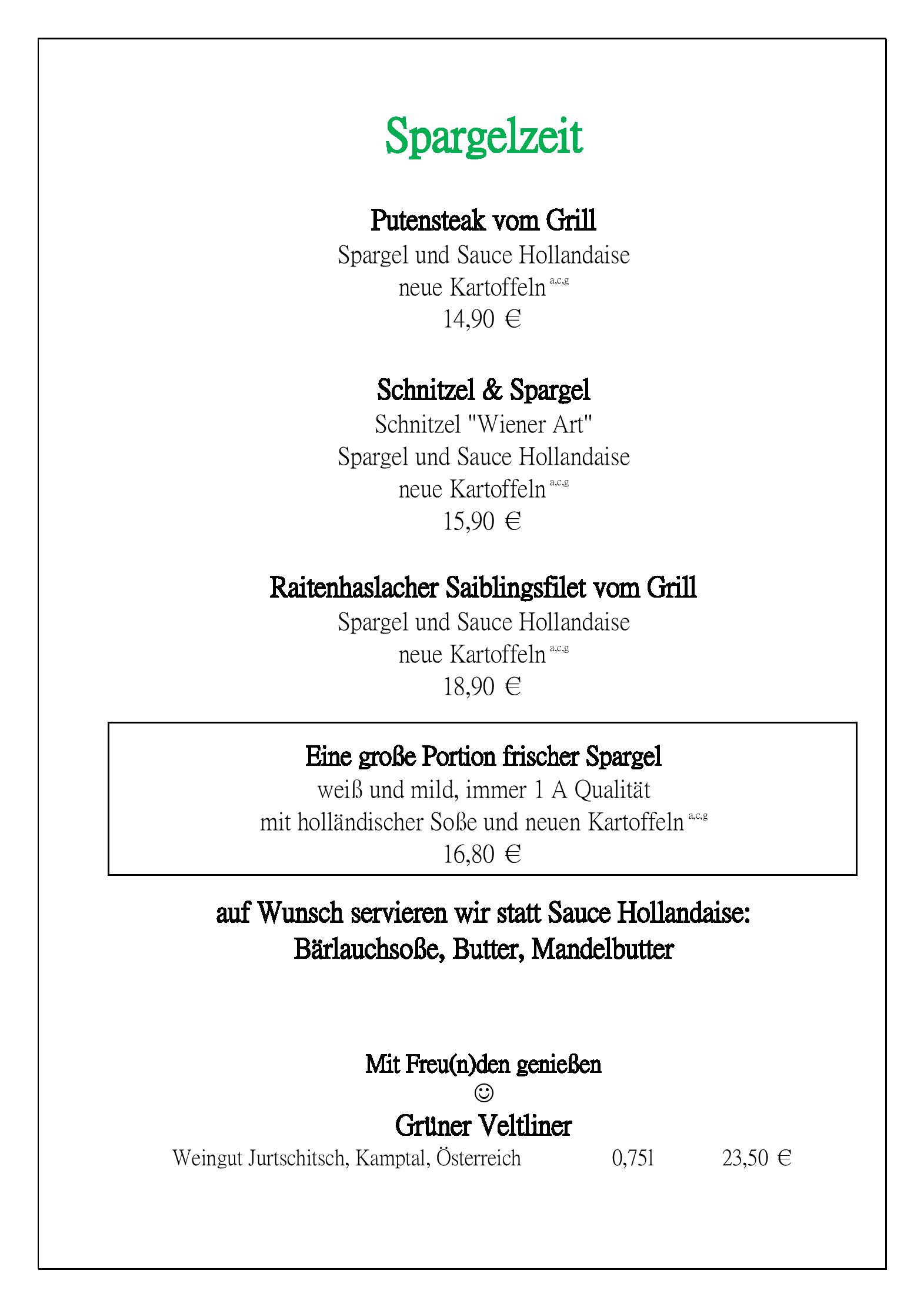 Speisekarte Restaurant im Hotel Post in Burghausen, Seite 8