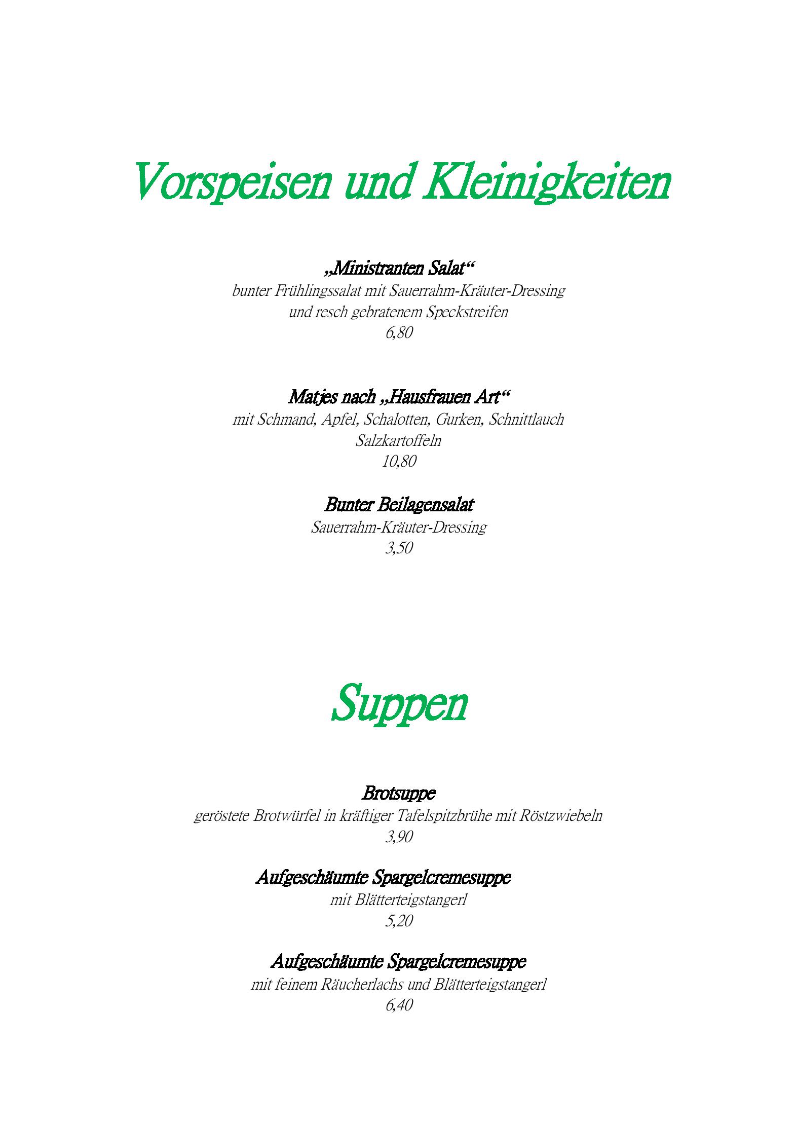 Speisekarte Klostergasthof Raitenhaslach in Burghausen, Seite 3