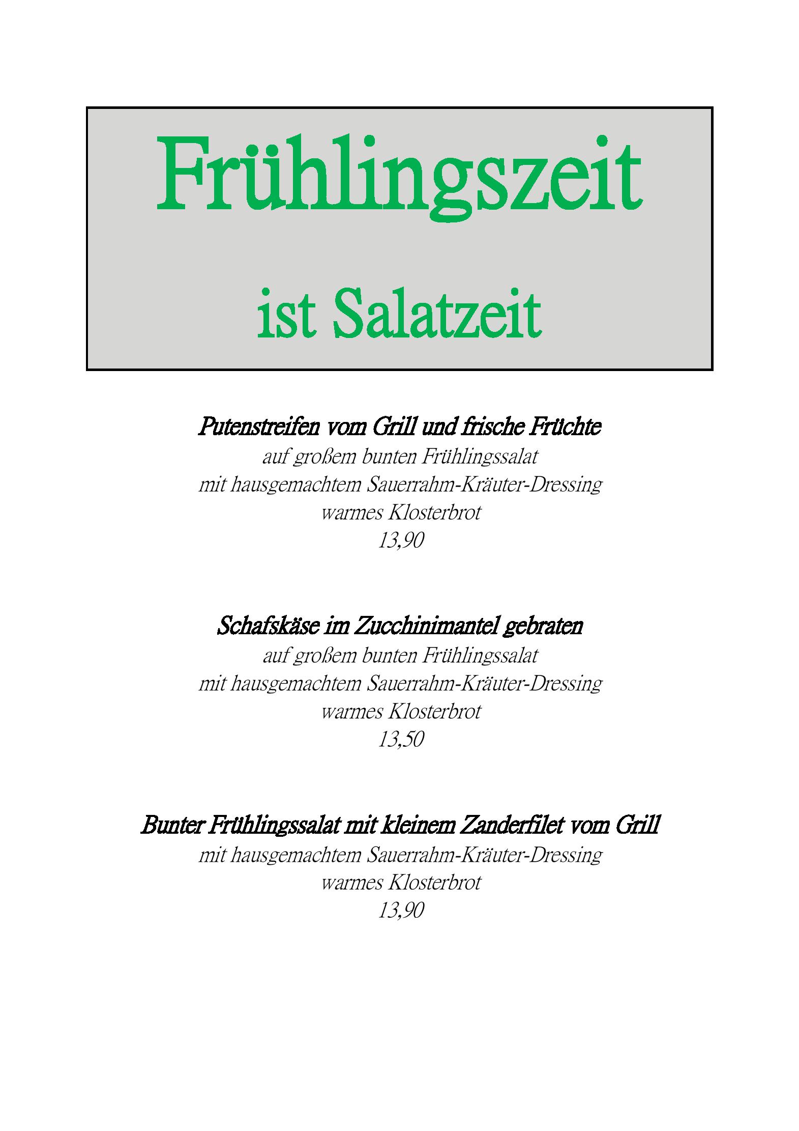 Speisekarte Klostergasthof Raitenhaslach in Burghausen, Seite 6
