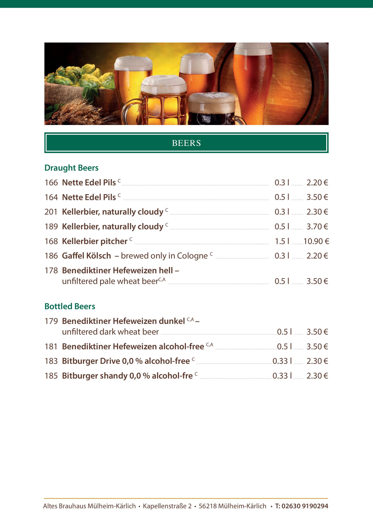 Speisekarte altes brauhaus in Mülheim-Kärlich, Seite 13