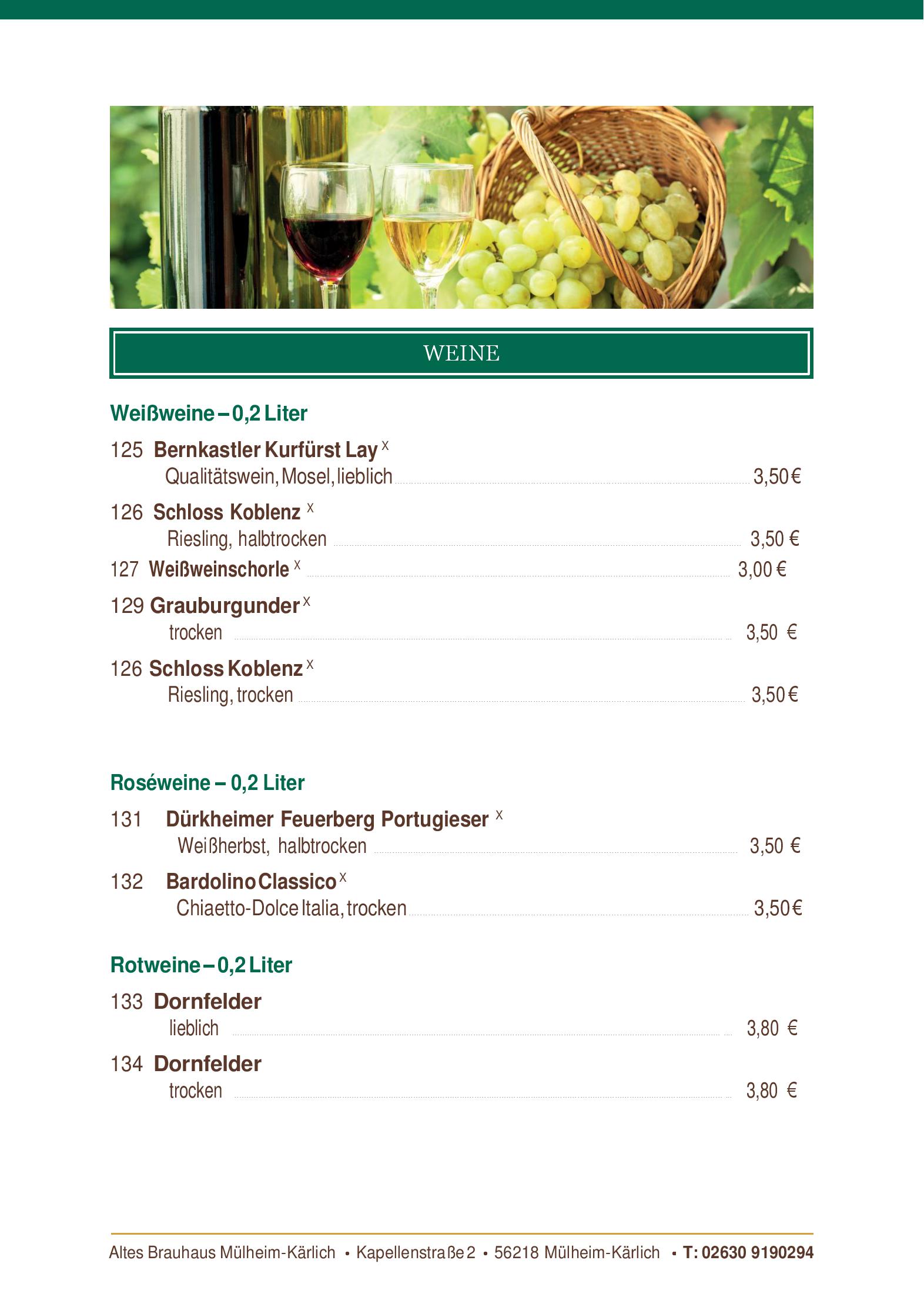 Speisekarte altes brauhaus in Mülheim-Kärlich, Seite 35