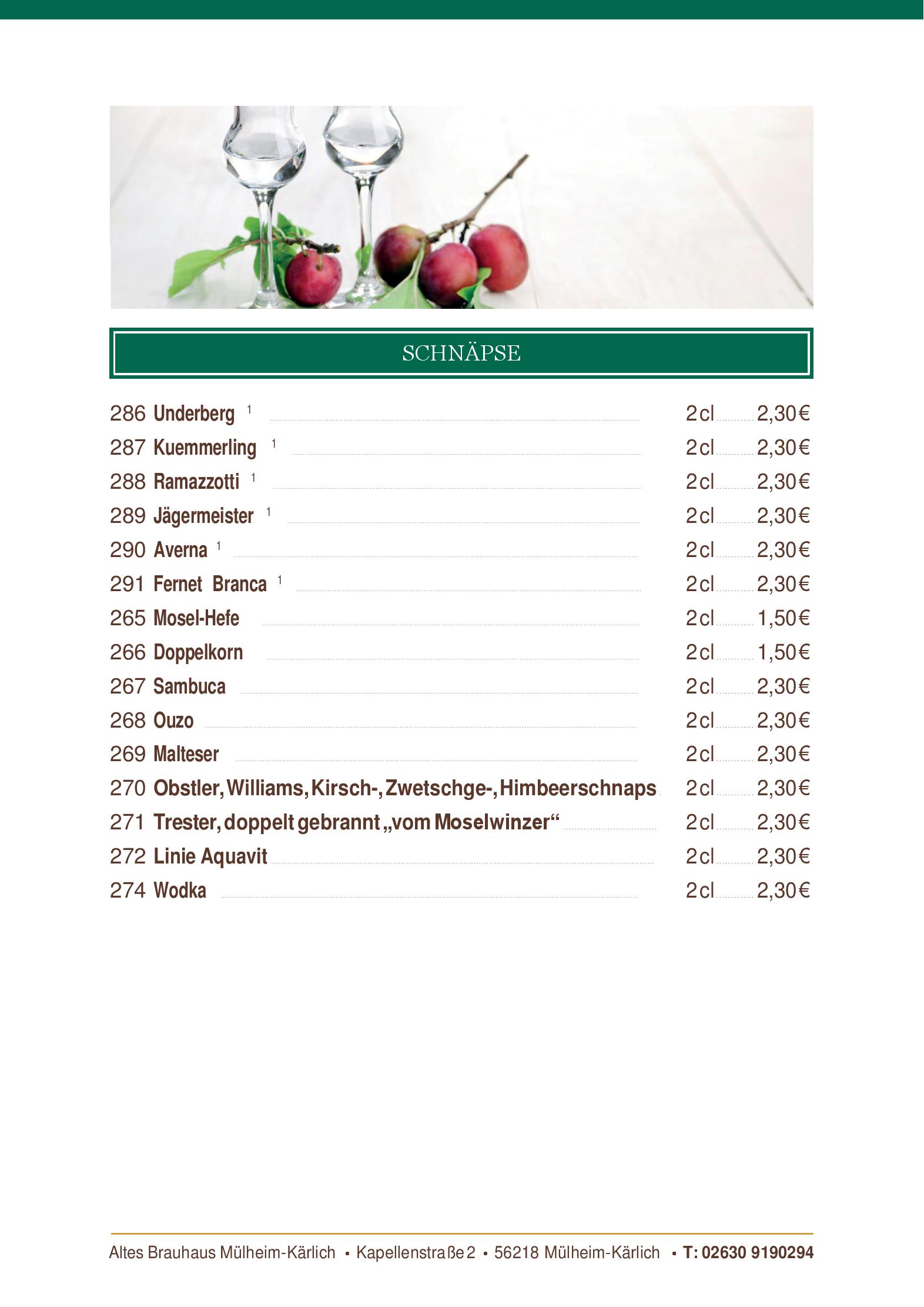 Speisekarte altes brauhaus in Mülheim-Kärlich, Seite 37