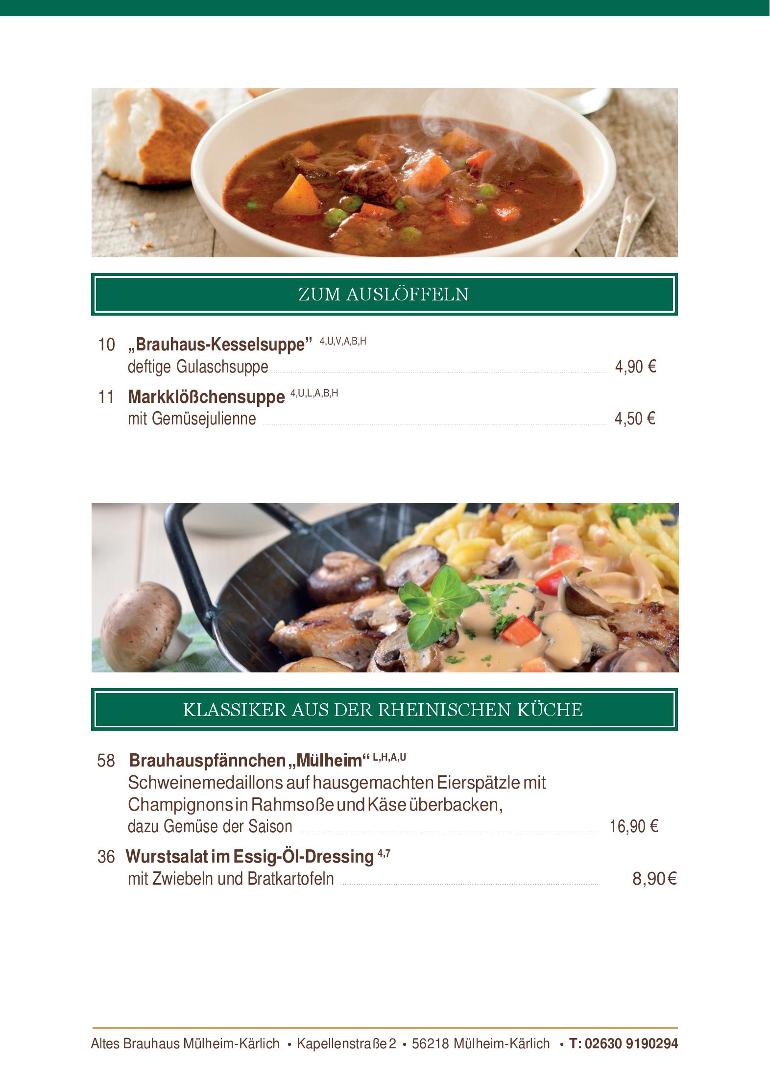 Speisekarte altes brauhaus in Mülheim-Kärlich, Seite 25