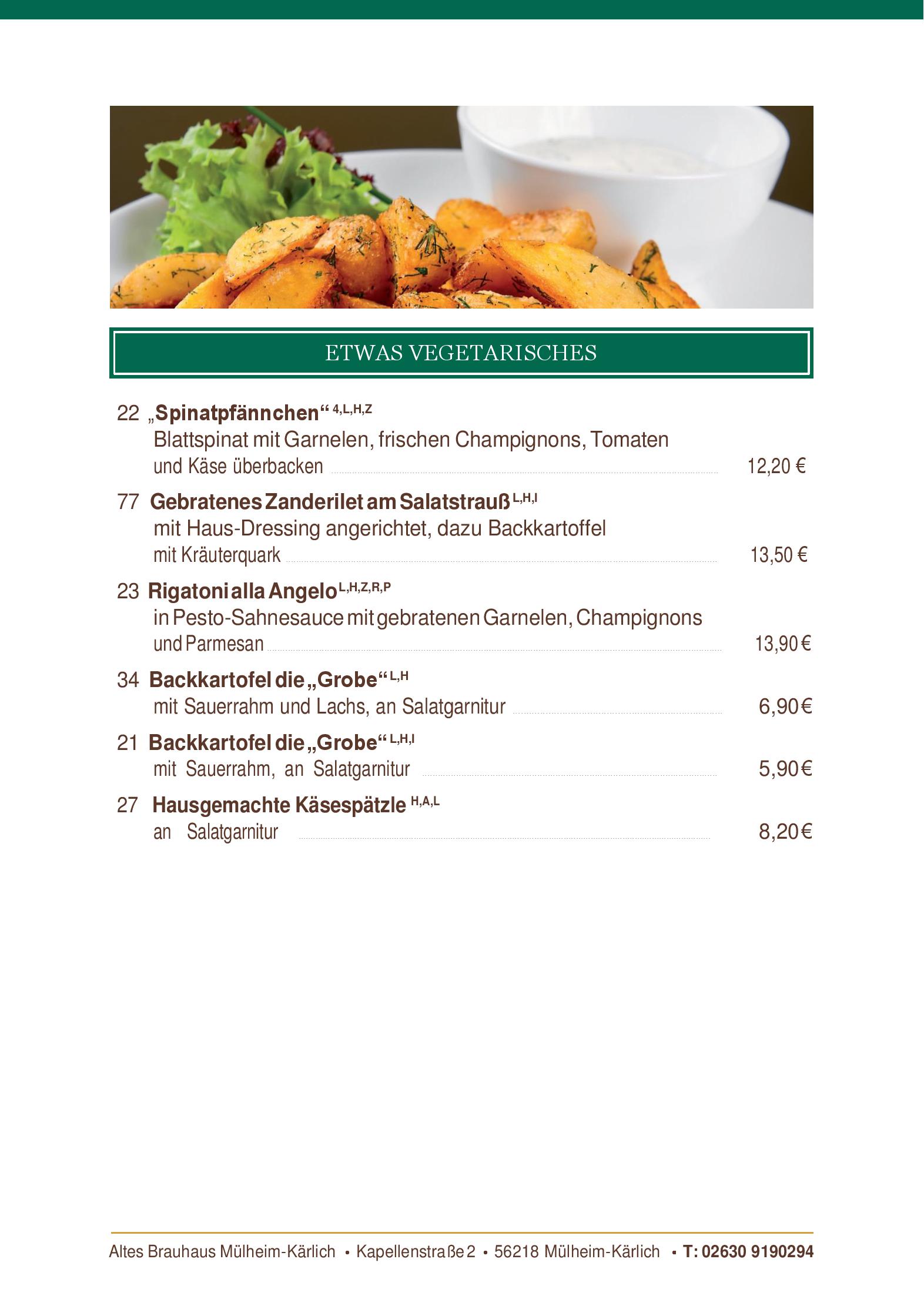 Speisekarte altes brauhaus in Mülheim-Kärlich, Seite 27