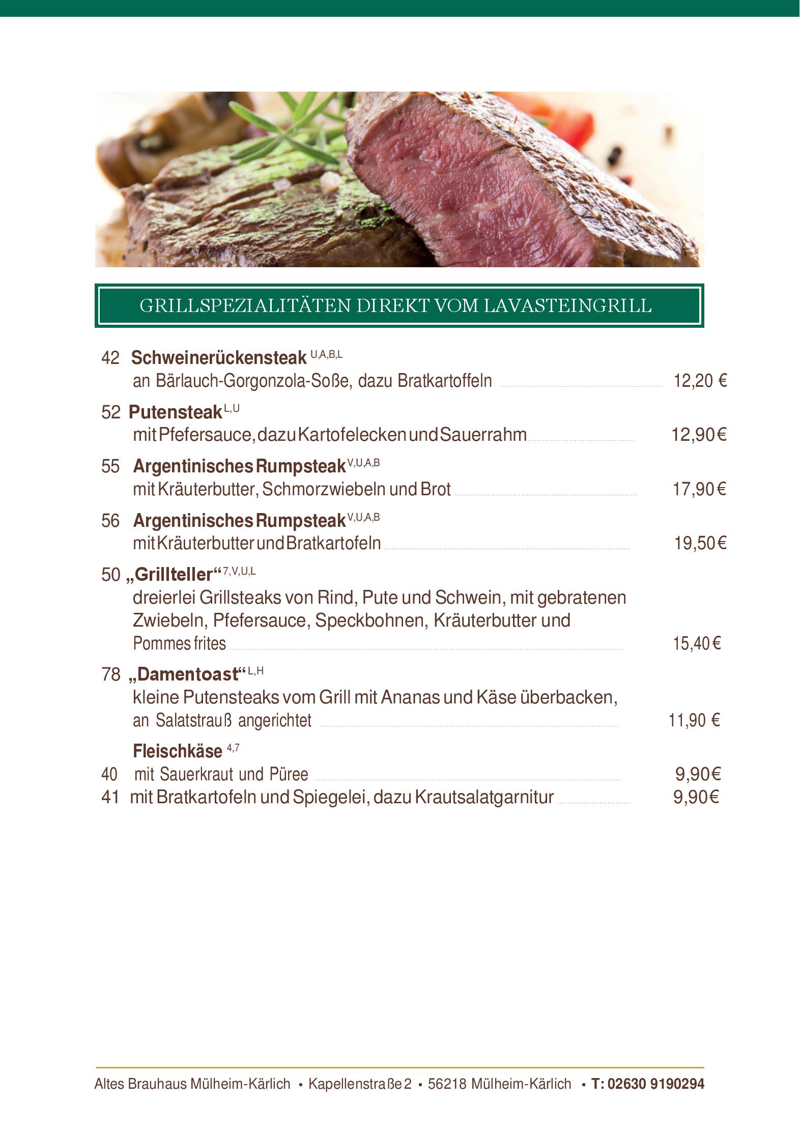Speisekarte altes brauhaus in Mülheim-Kärlich, Seite 28