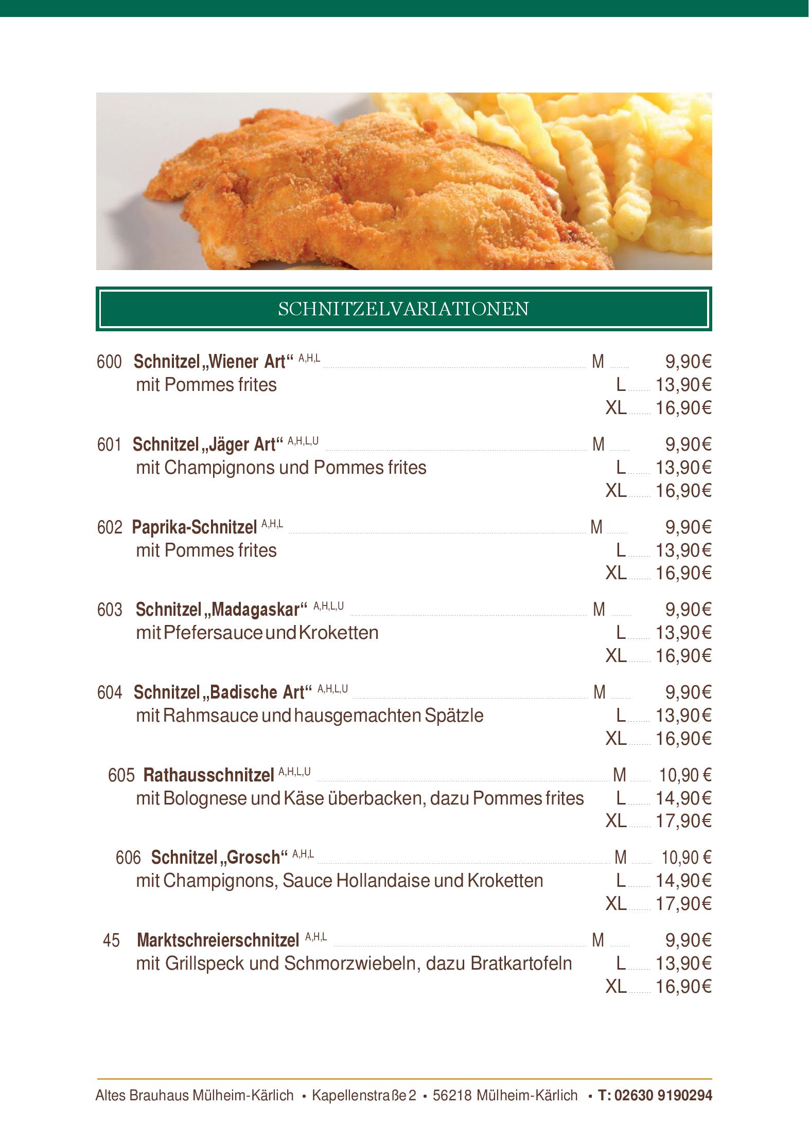 Speisekarte altes brauhaus in Mülheim-Kärlich, Seite 29
