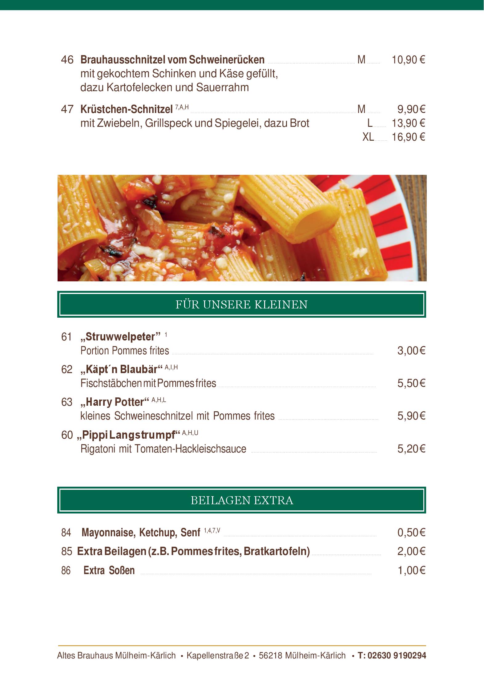 Speisekarte altes brauhaus in Mülheim-Kärlich, Seite 30