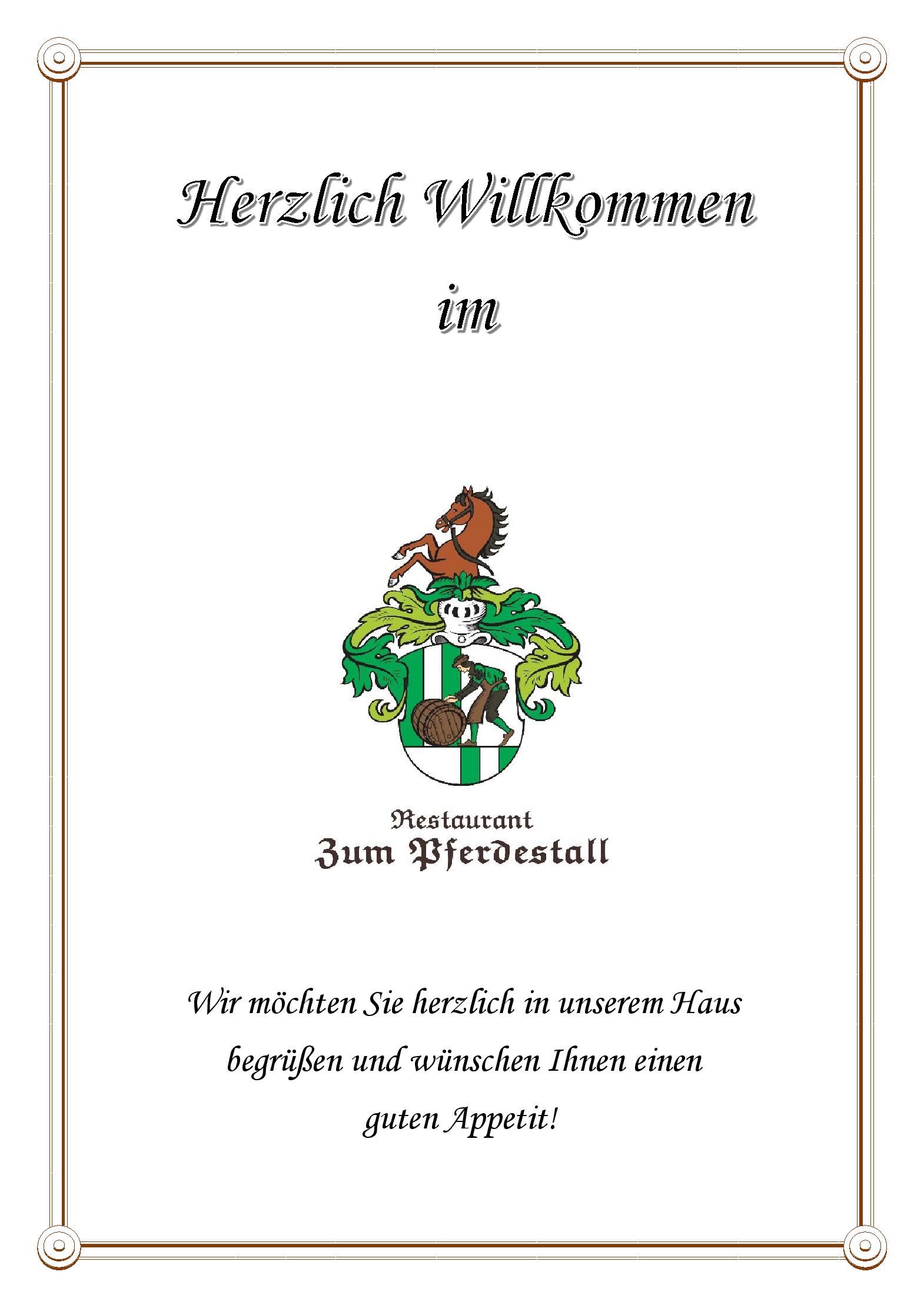 Speisekarte Zum Pferdestall in Leipzig, Seite 1