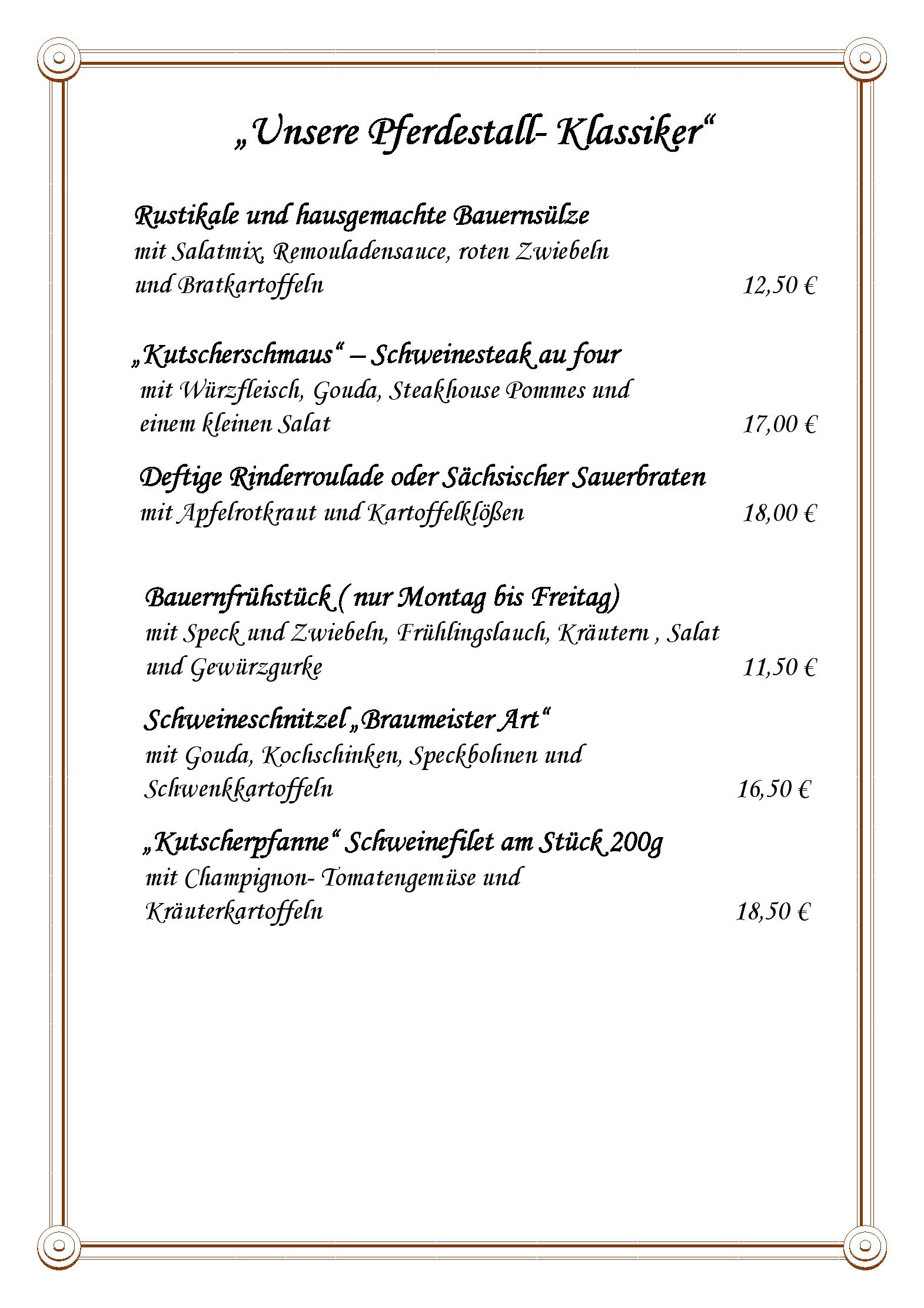 Speisekarte Zum Pferdestall in Leipzig, Seite 5