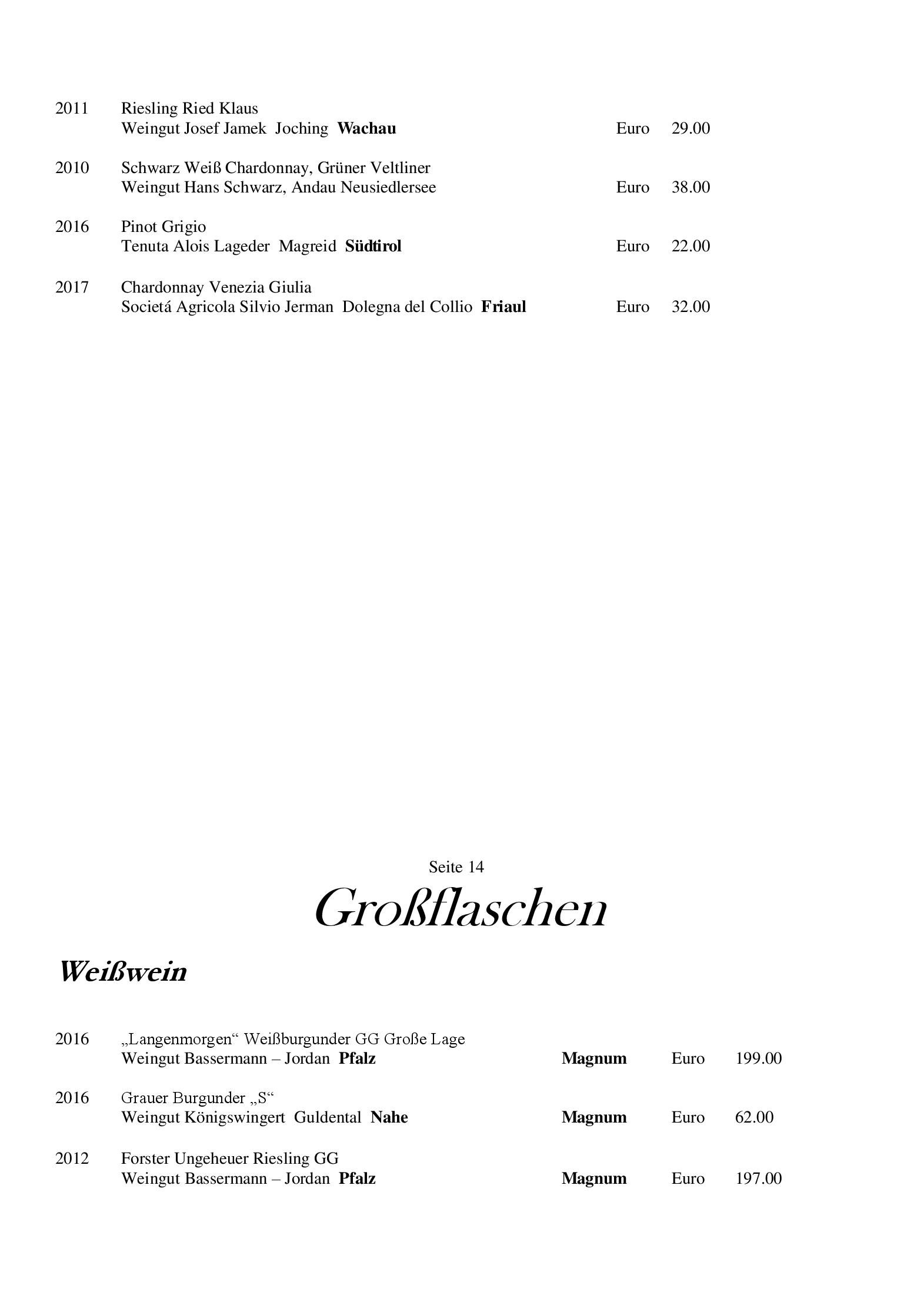 Speisekarte Schlosshotel Münchhausen in Aerzen, Seite 53