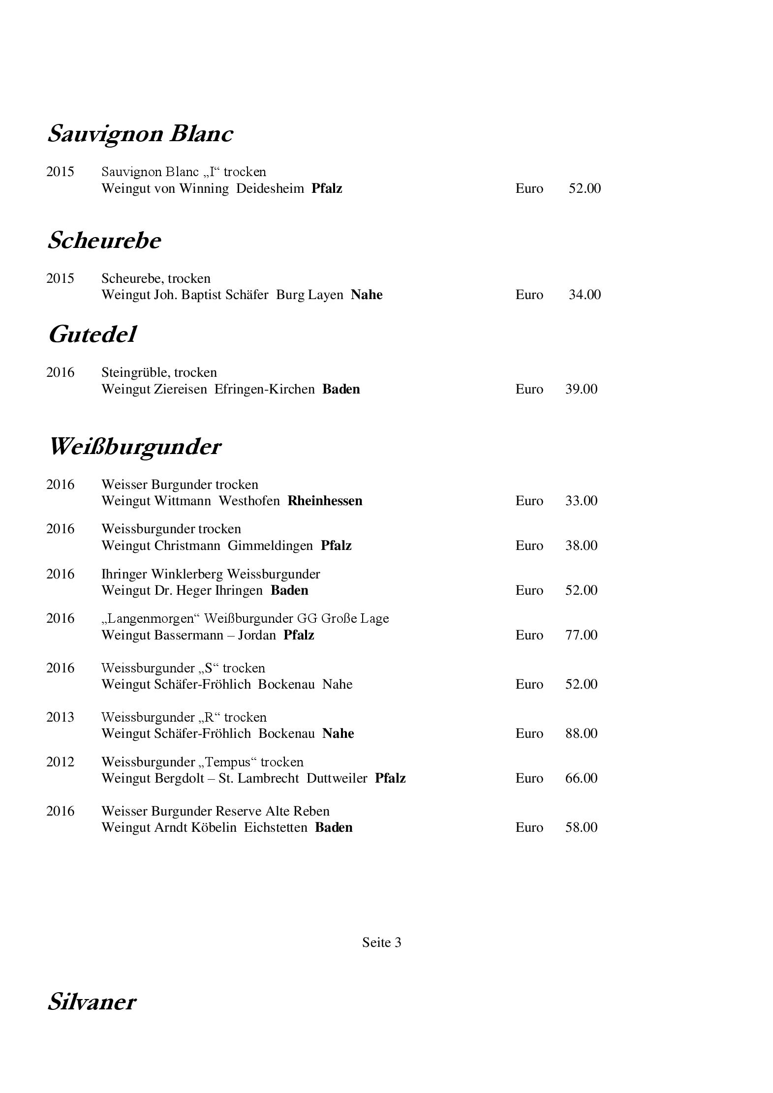 Speisekarte Schlosshotel Münchhausen in Aerzen, Seite 34