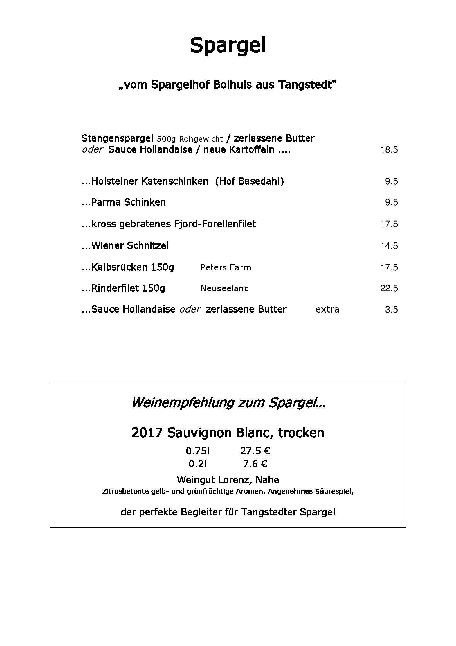 Speisekarte Lenz Restaurant in Hamburg, Seite 3