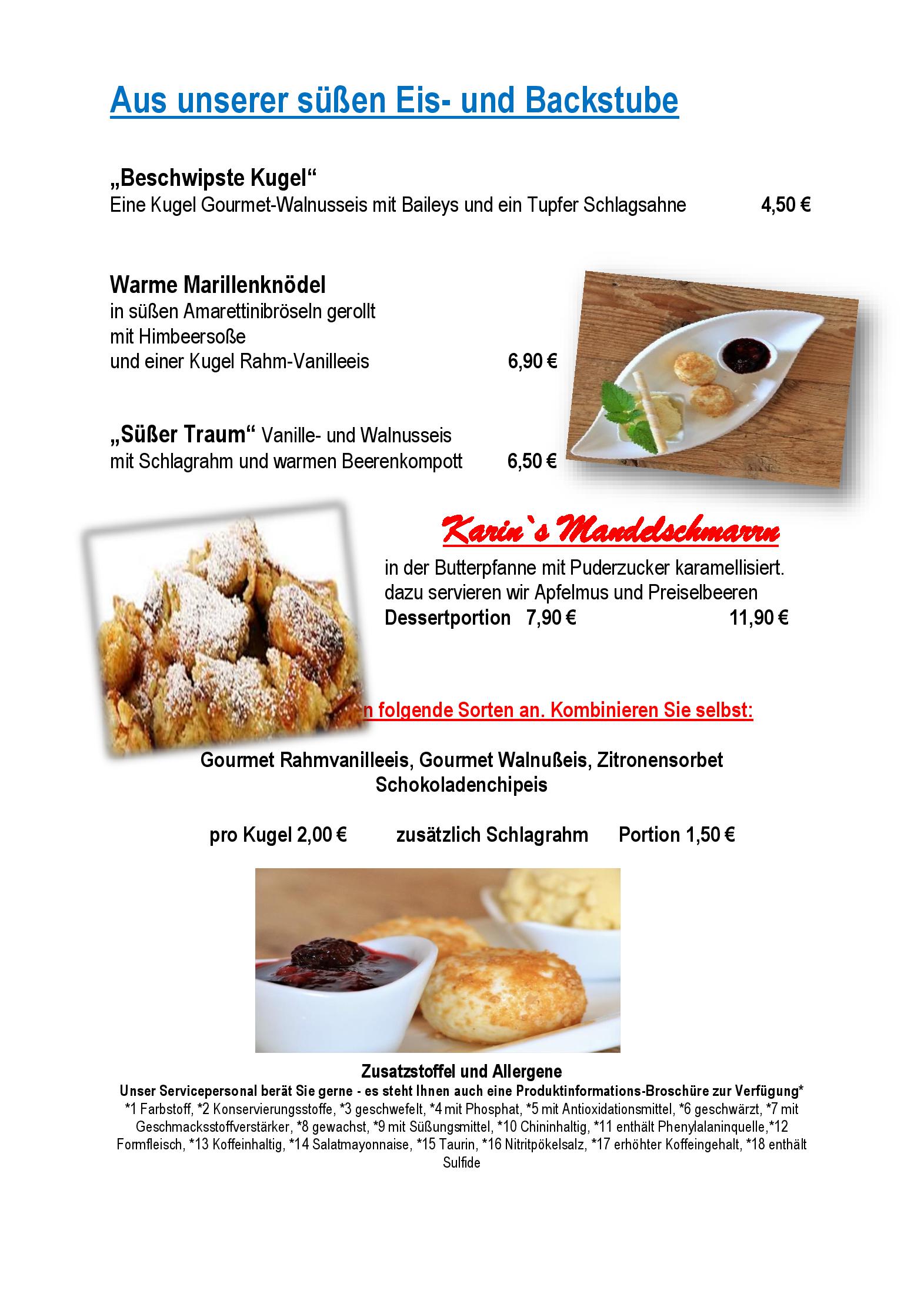 Speisekarte Stadl in Wirges, Seite 5