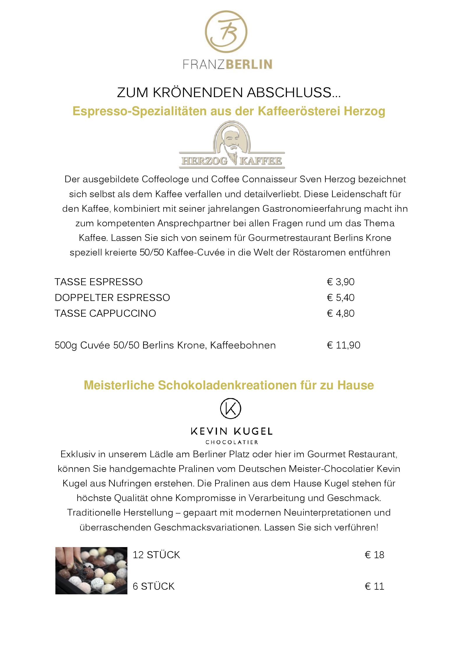 Speisekarte Gourmetrestaurant Berlins Krone in Bad Teinach-Zavelstein, Seite 8