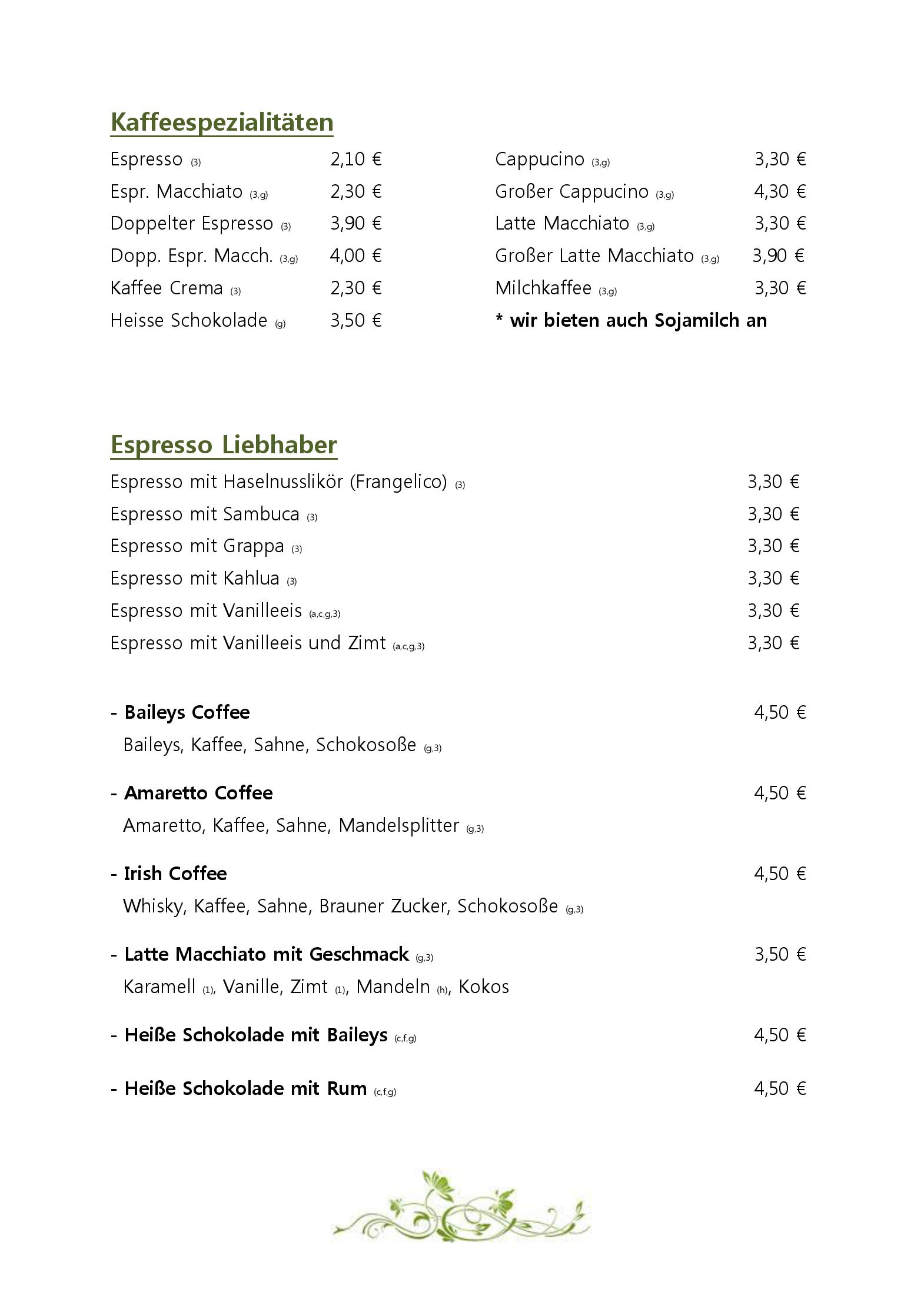 Speisekarte Sinans in München, Seite 5