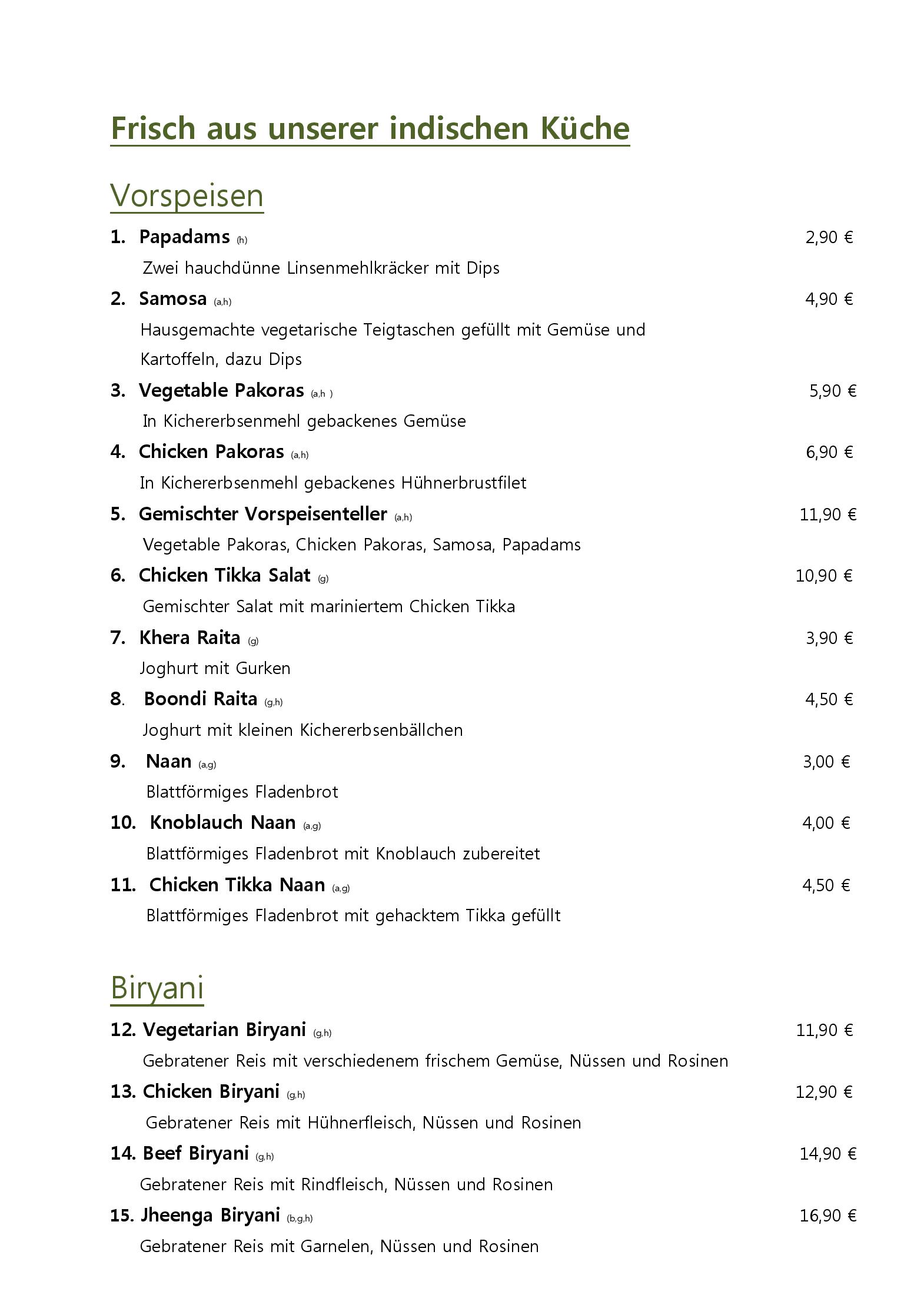 Speisekarte Sinans in München, Seite 17