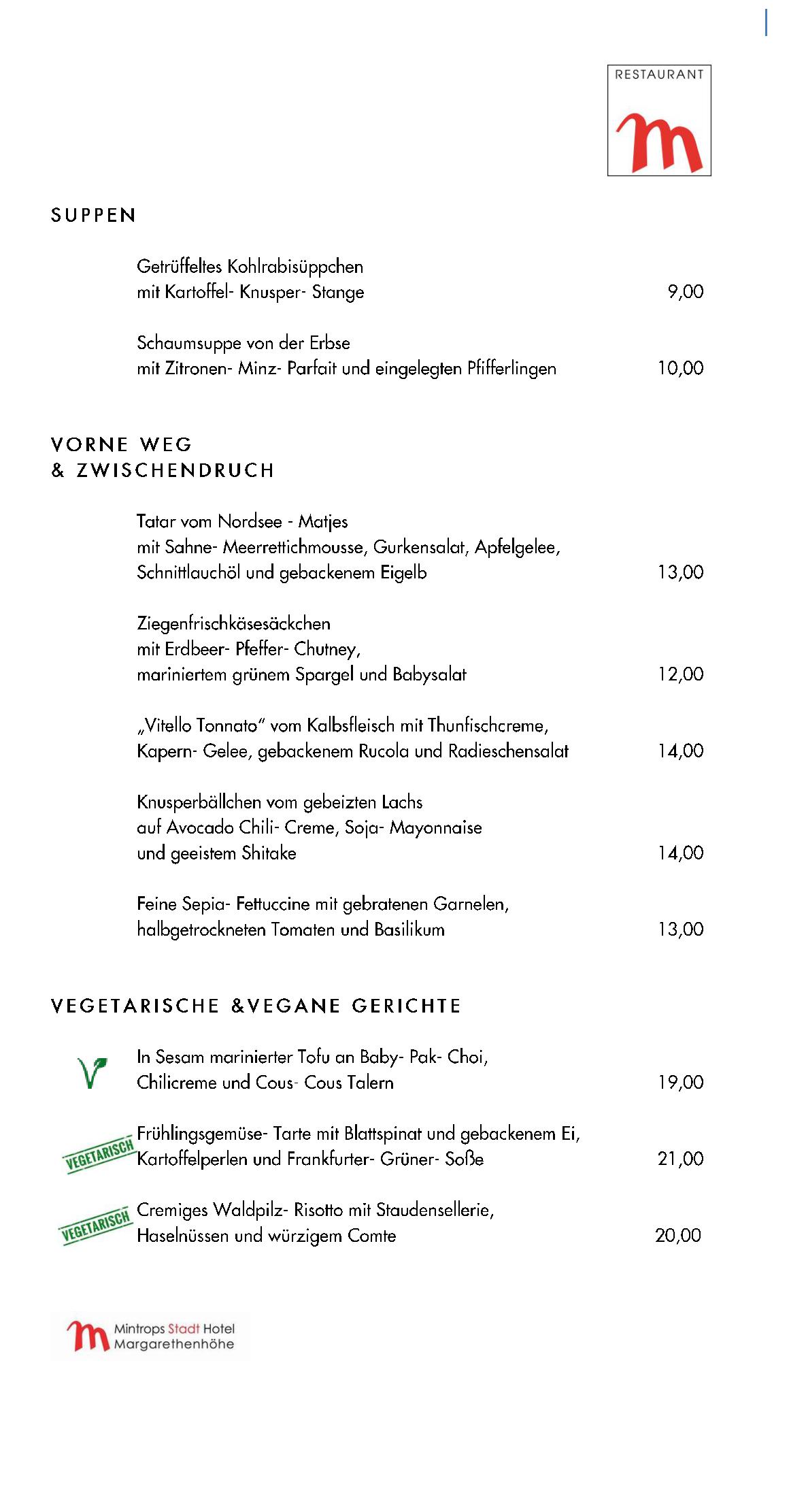 Speisekarte Mintrops Stadt Hotel - Restaurant M in Essen, Seite 36