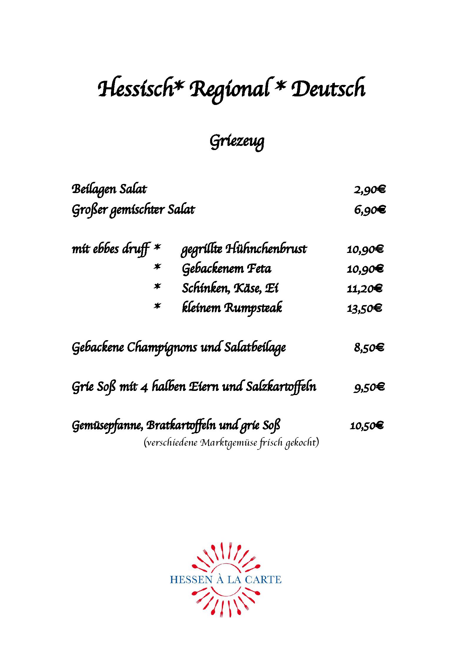 Speisekarte Wirtshaus zum Stern in Bad Soden-Salmünster, Seite 2