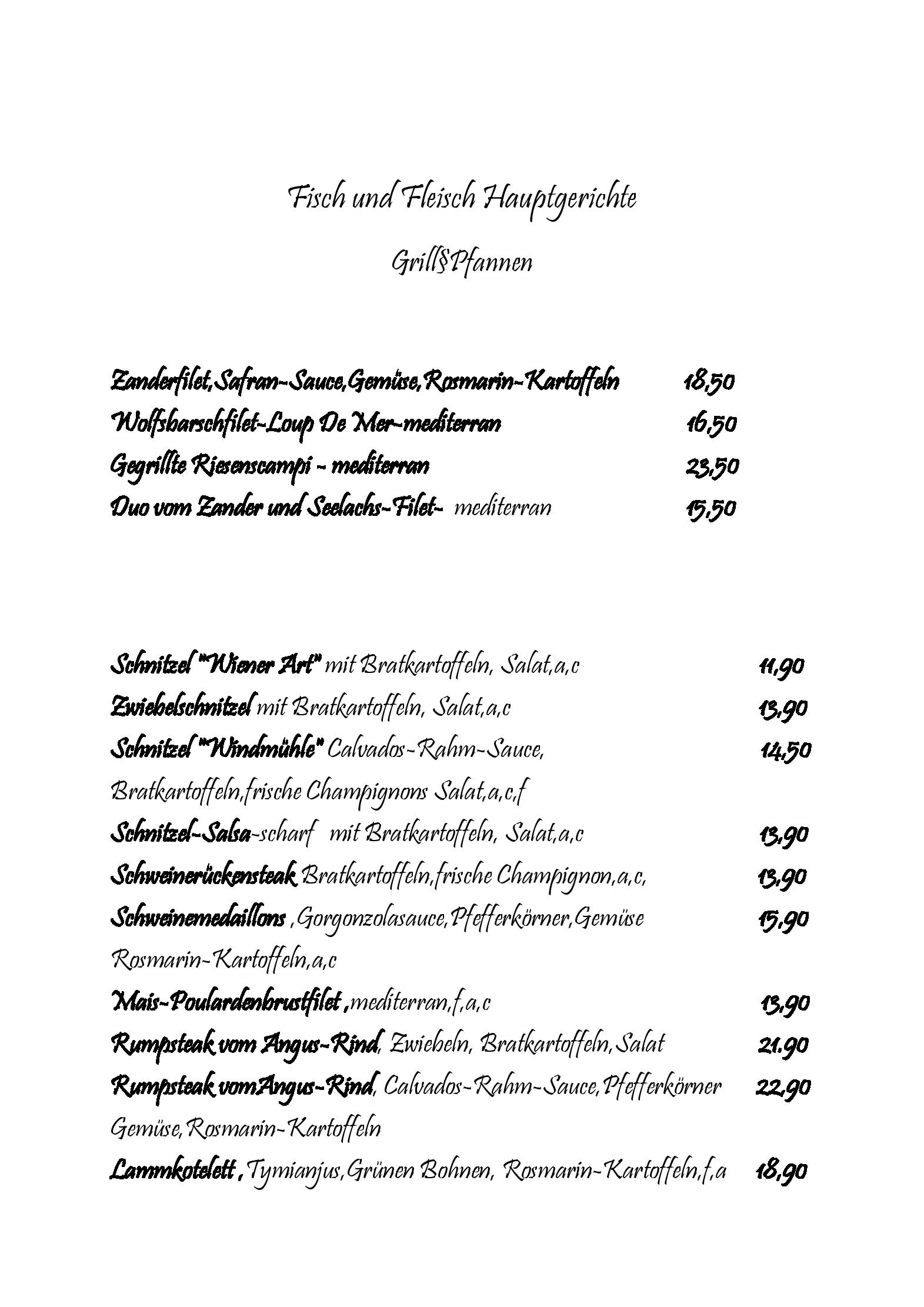 Speisekarte Restaurant Deutsches Haus in Eltville am Rhein, Seite 2