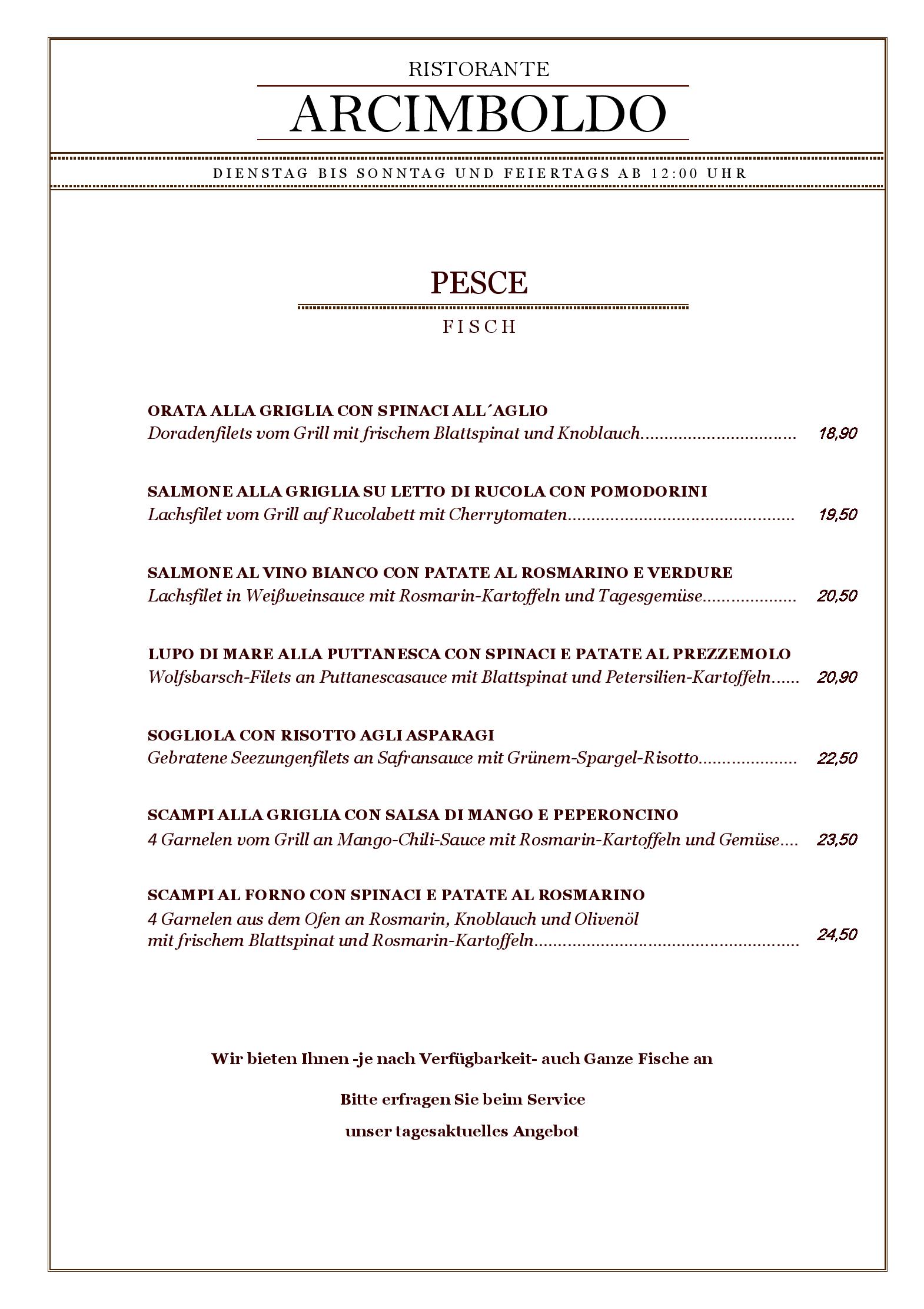 Speisekarte Ristorante Arcimboldo  in Berlin, Seite 10