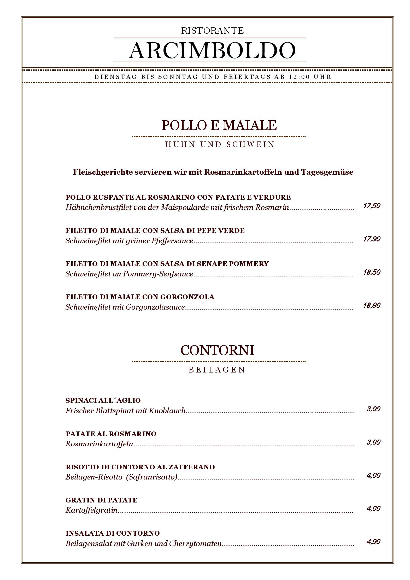 Speisekarte Ristorante Arcimboldo  in Berlin, Seite 9