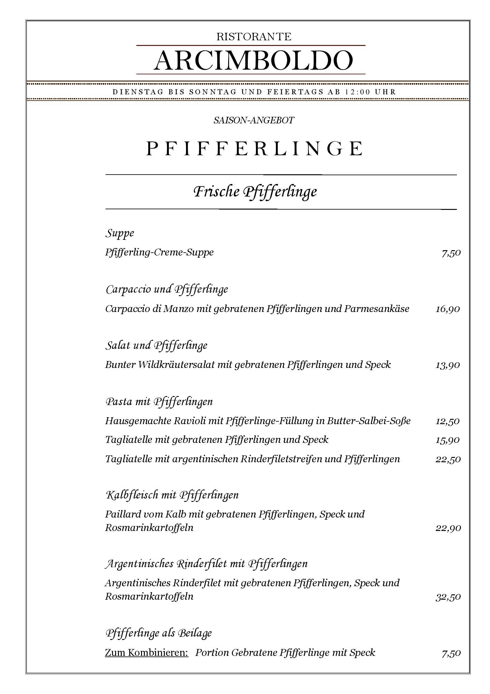 Speisekarte Ristorante Arcimboldo  in Berlin, Seite 18