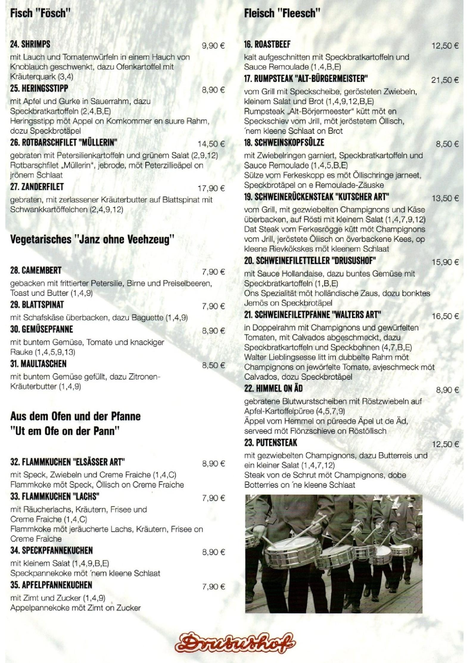 Speisekarte Drusushof in Neuss, Seite 2