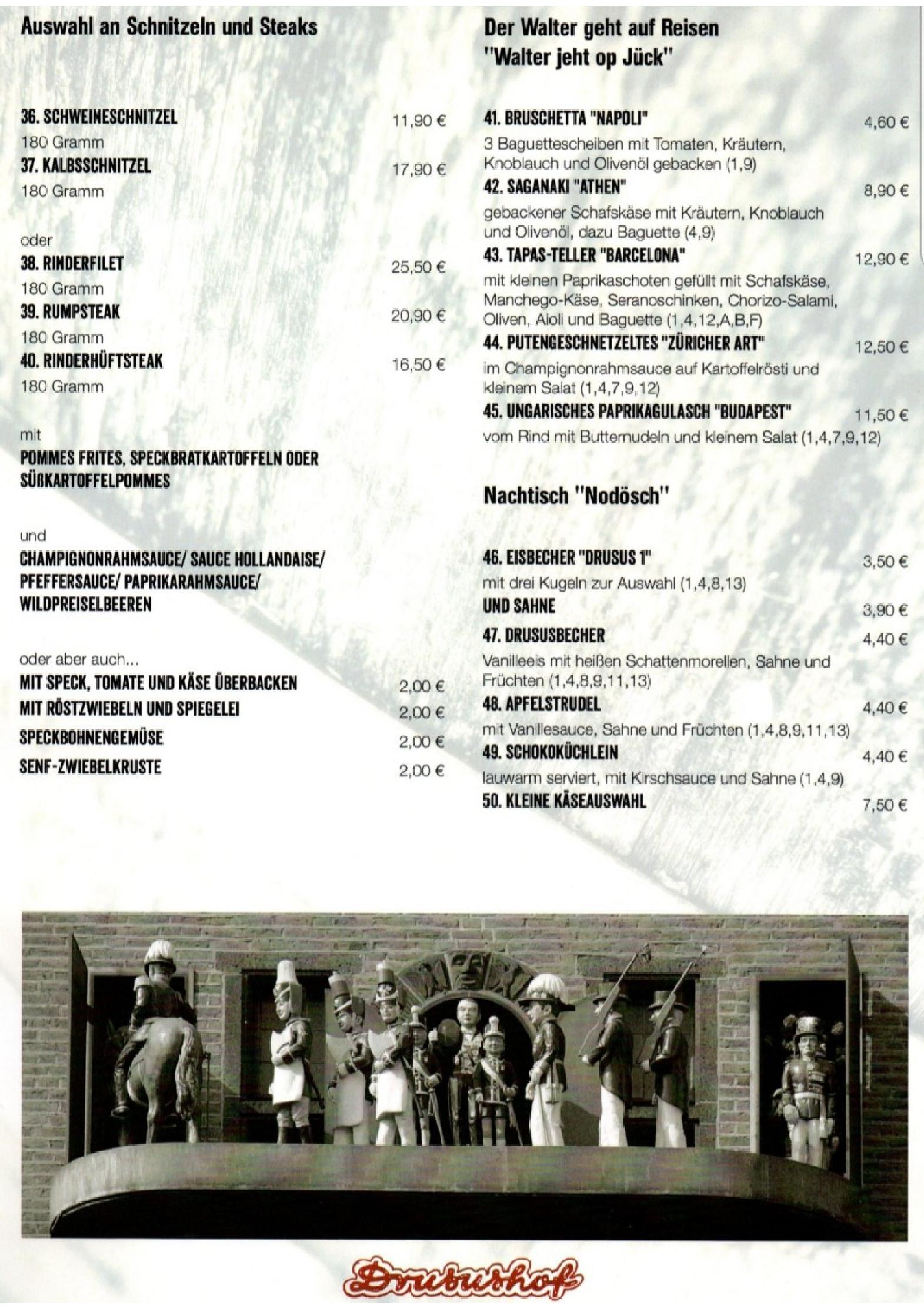 Speisekarte Drusushof in Neuss, Seite 3