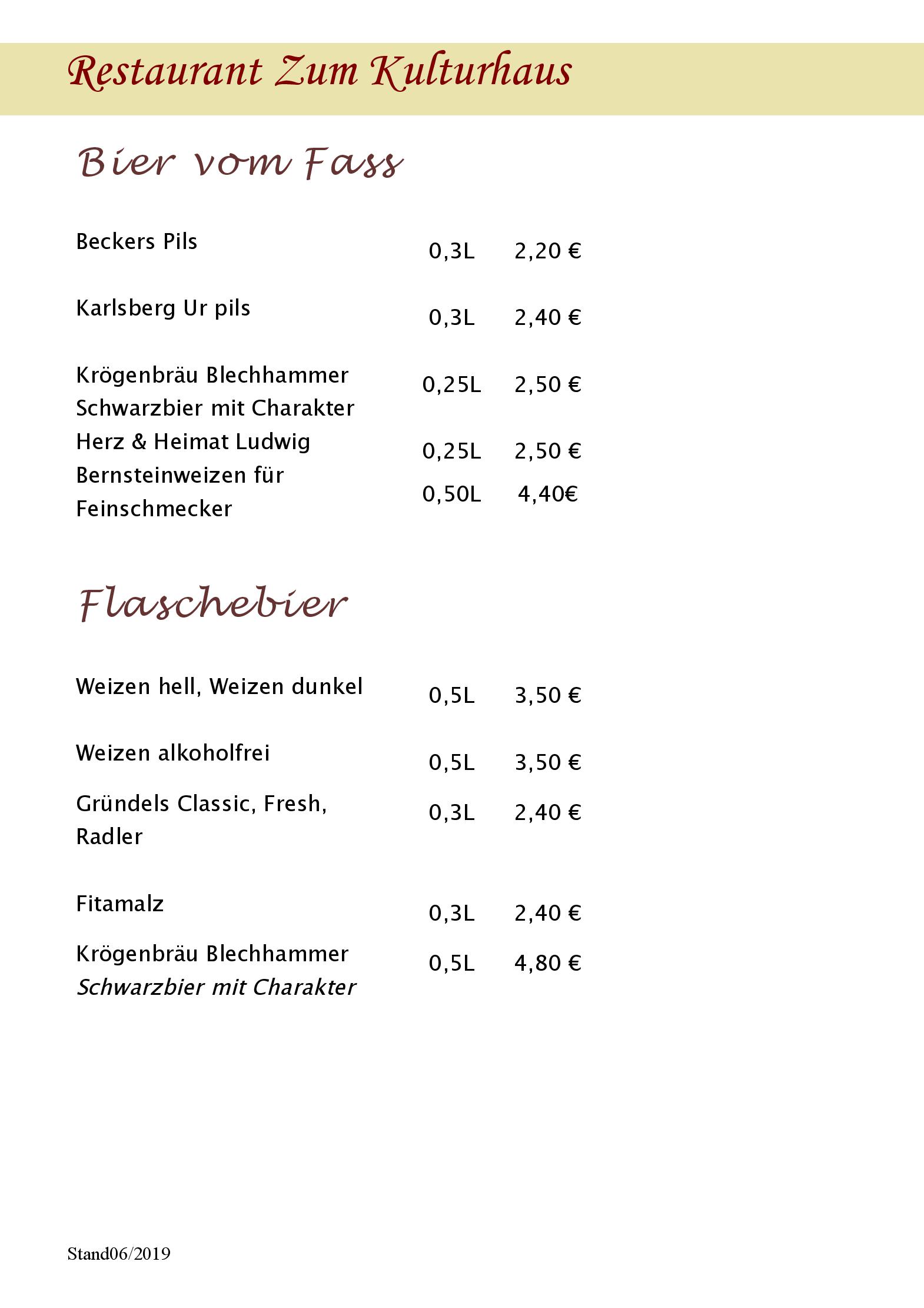 Speisekarte Zum Kulturhaus in Sankt Ingbert, Seite 11