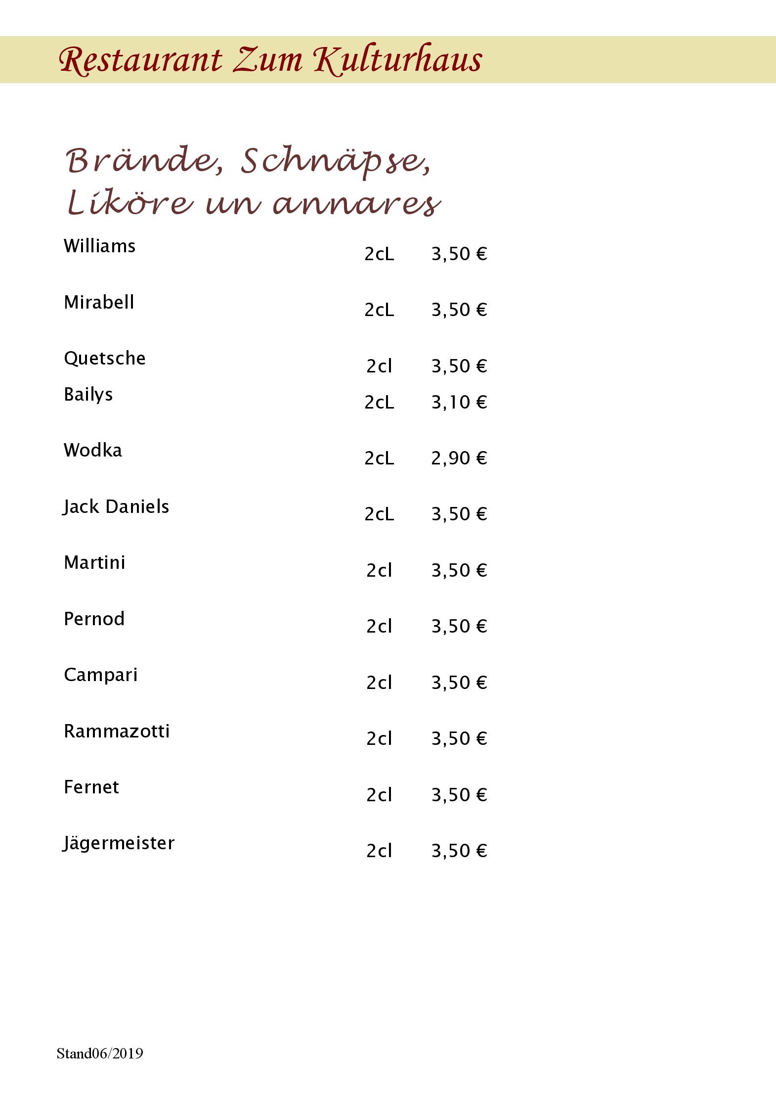 Speisekarte Zum Kulturhaus in Sankt Ingbert, Seite 12