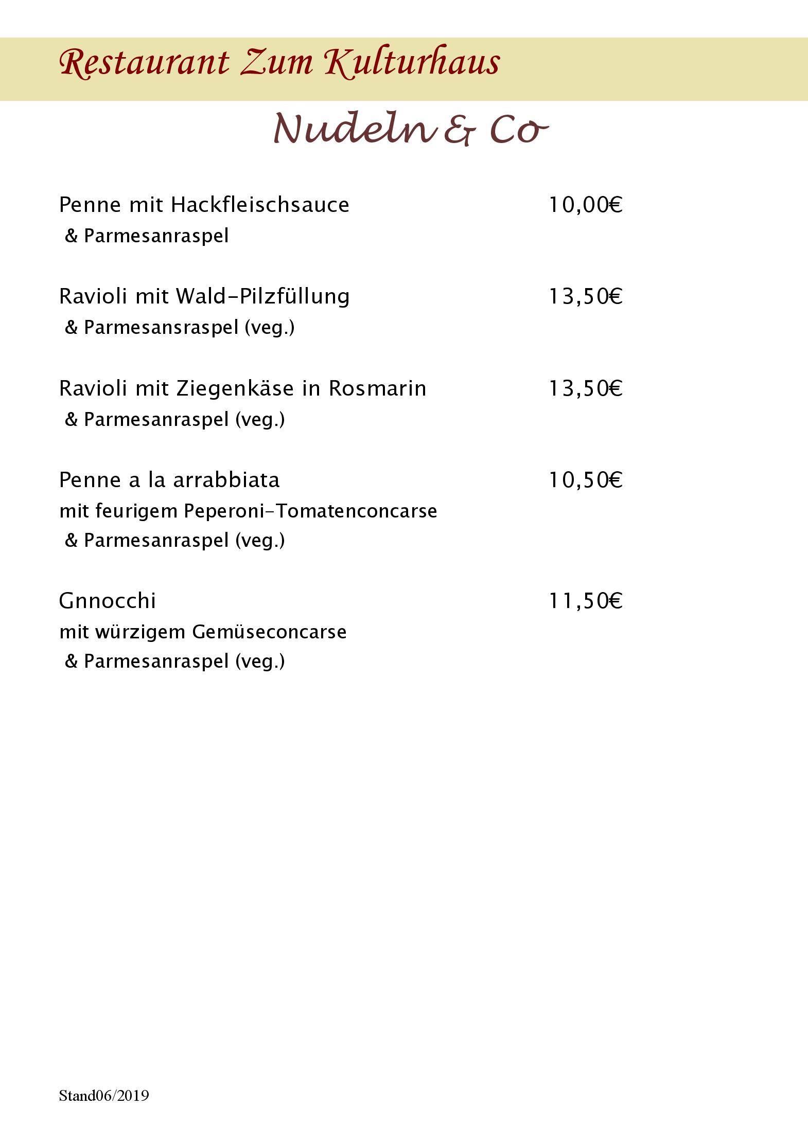 Speisekarte Zum Kulturhaus in Sankt Ingbert, Seite 5
