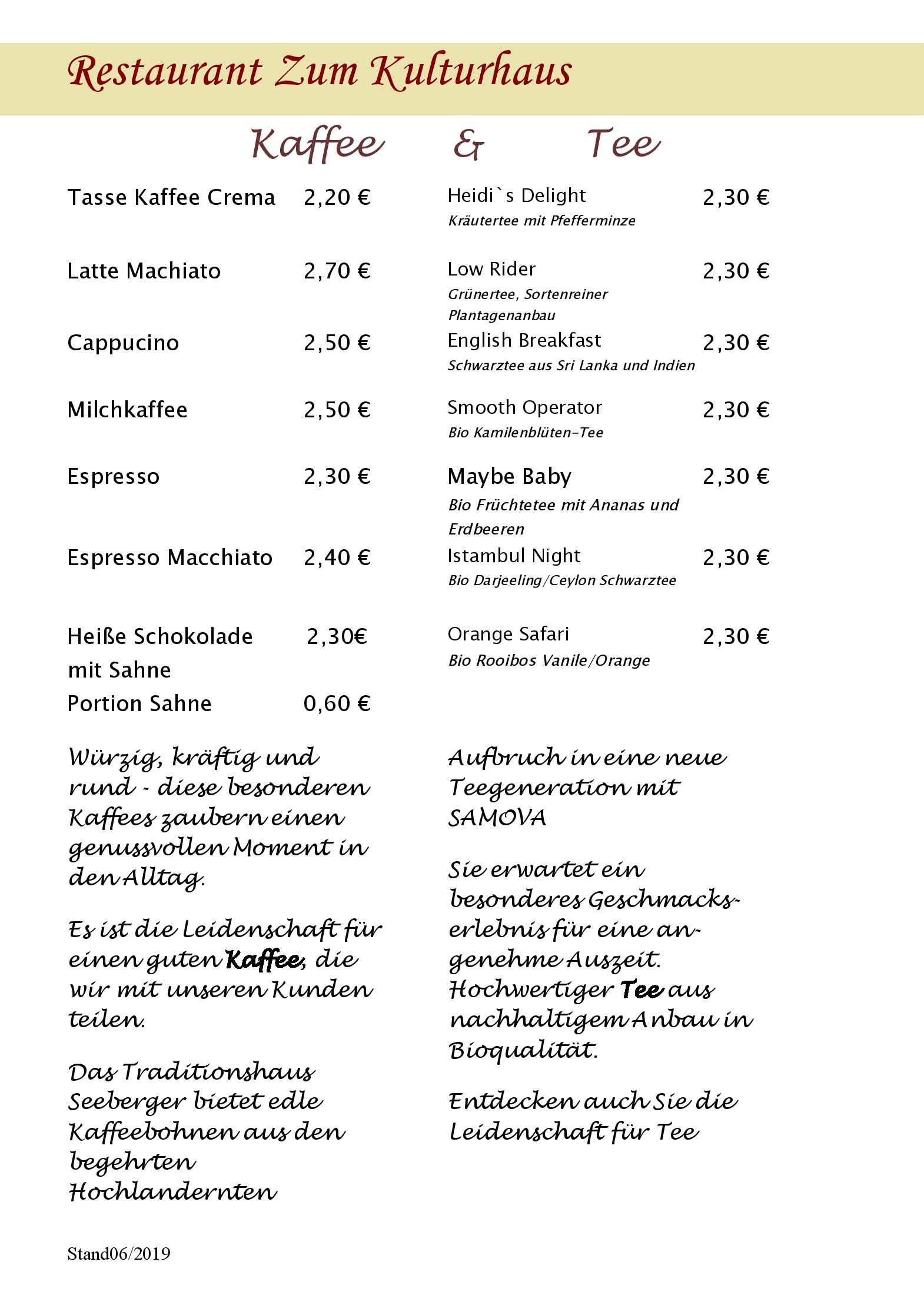 Speisekarte Zum Kulturhaus in Sankt Ingbert, Seite 9