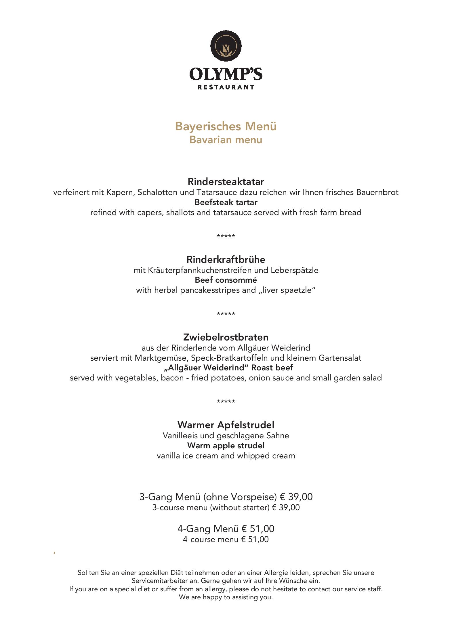Speisekarte Olymp´s Restaurant in Eching, Seite 2